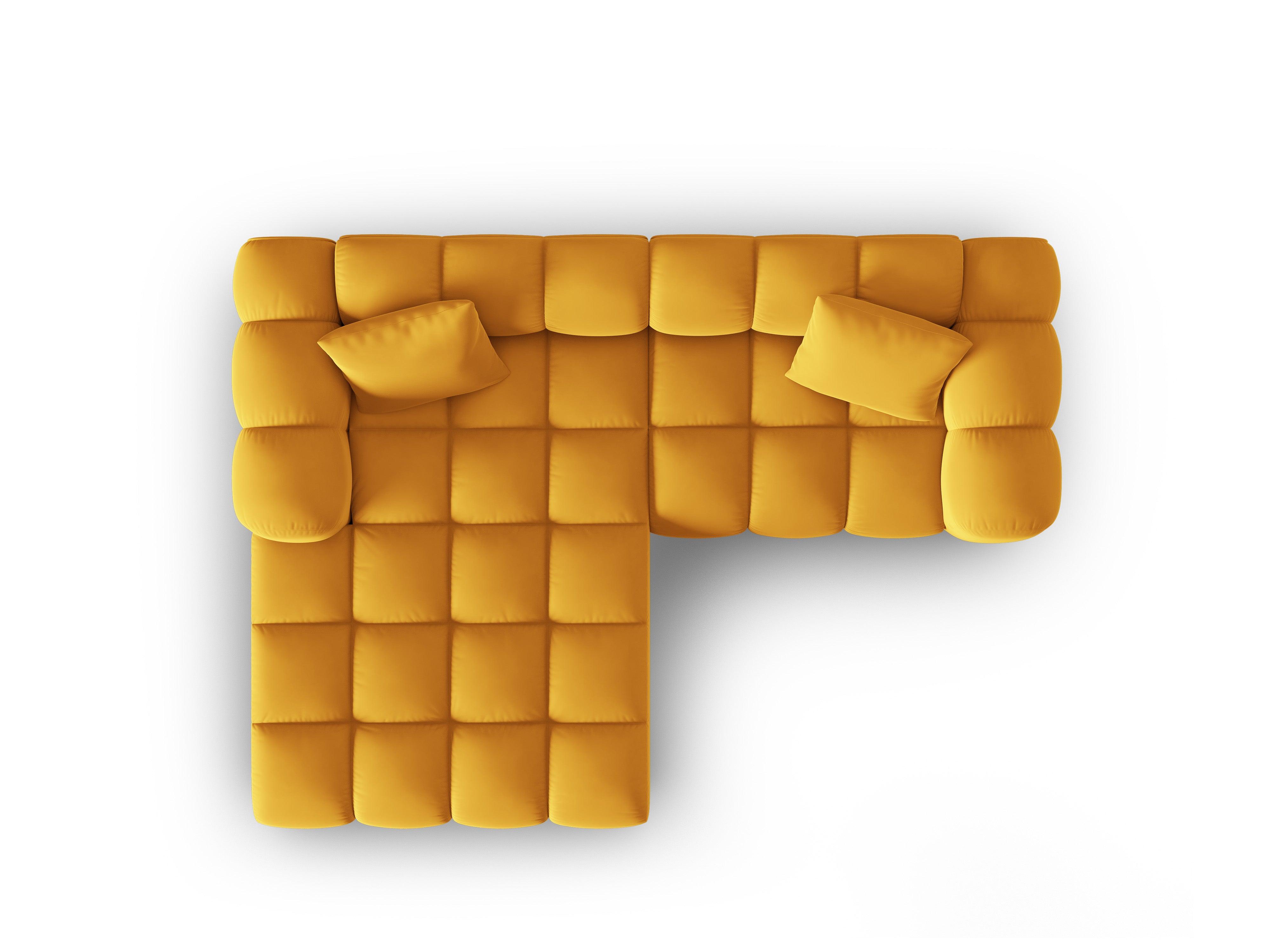 Narożnik aksamitny 3-osobowy lewostronny HALLEY żółty Windsor & Co Eye on Design