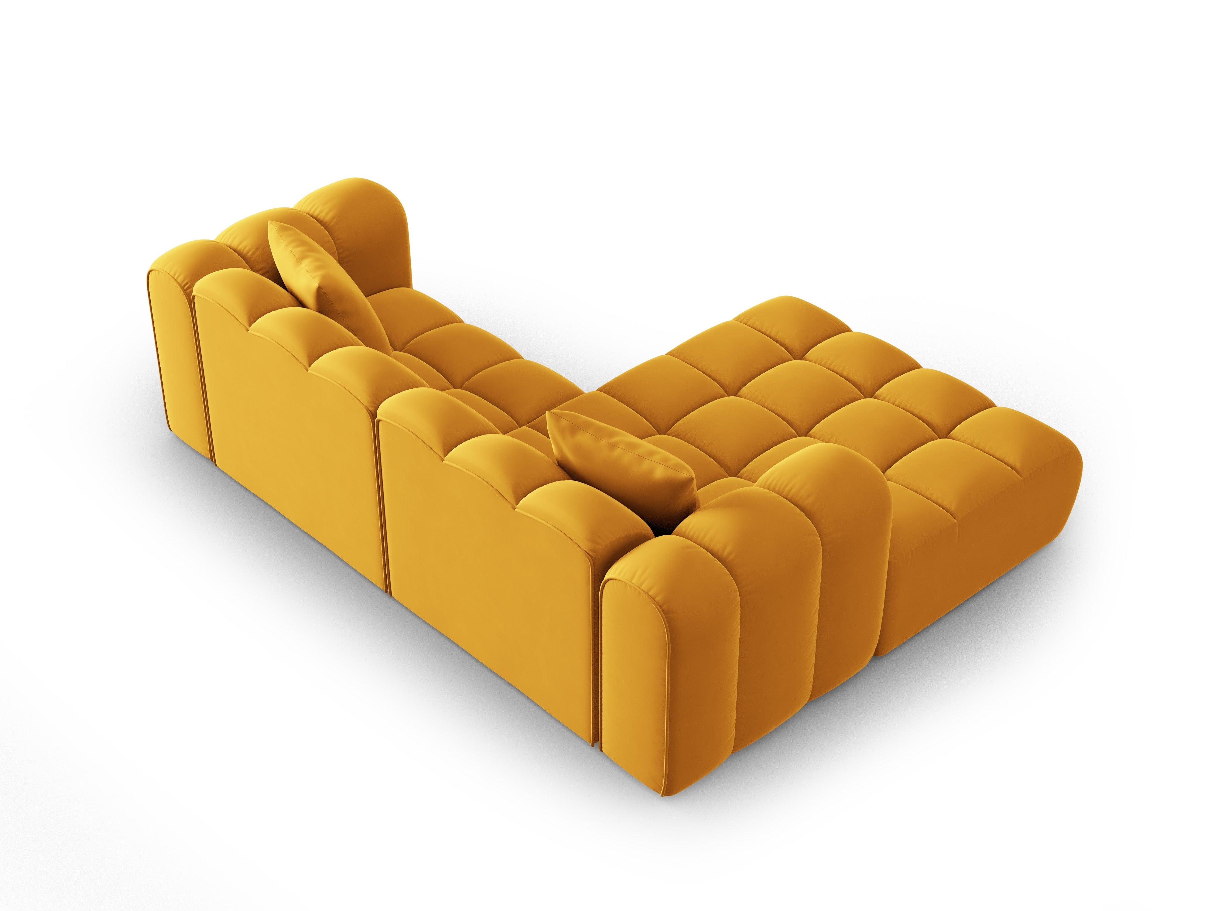 Narożnik aksamitny 3-osobowy lewostronny HALLEY żółty Windsor & Co Eye on Design