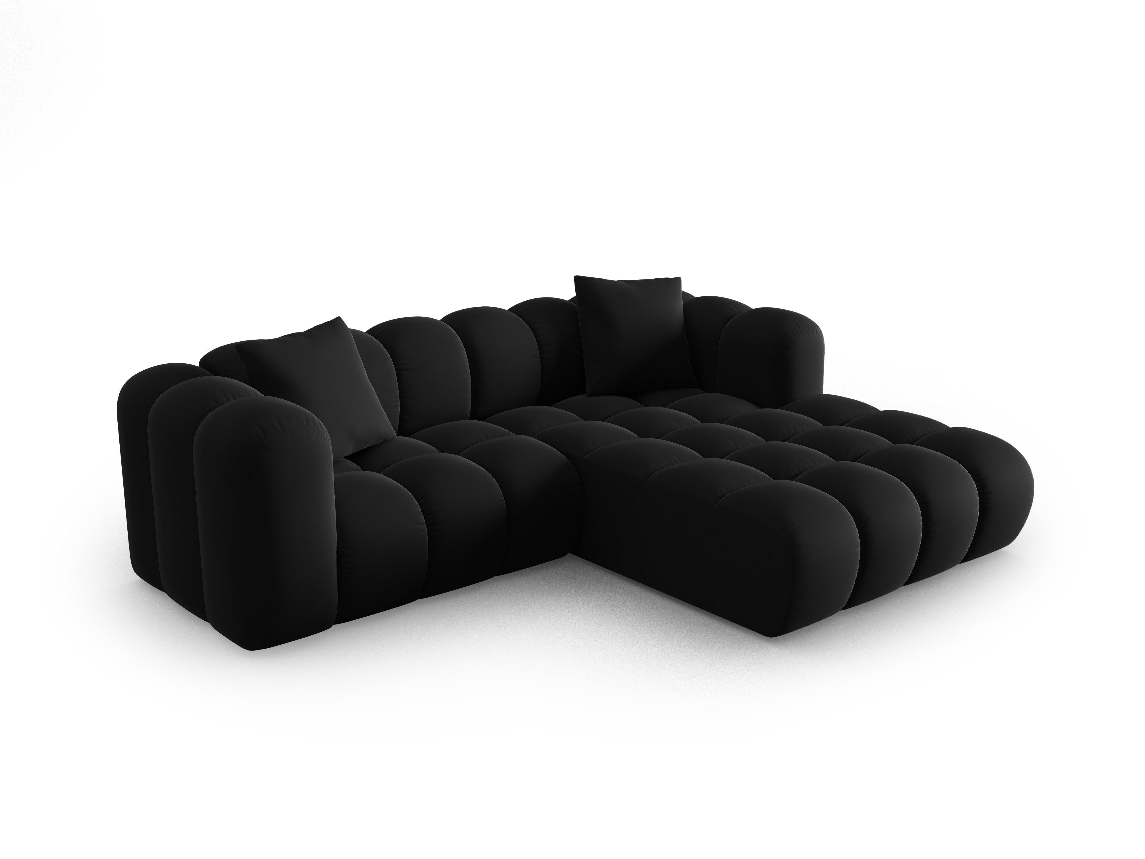 Narożnik aksamitny 3-osobowy prawostronny HALLEY czarny Windsor & Co Eye on Design