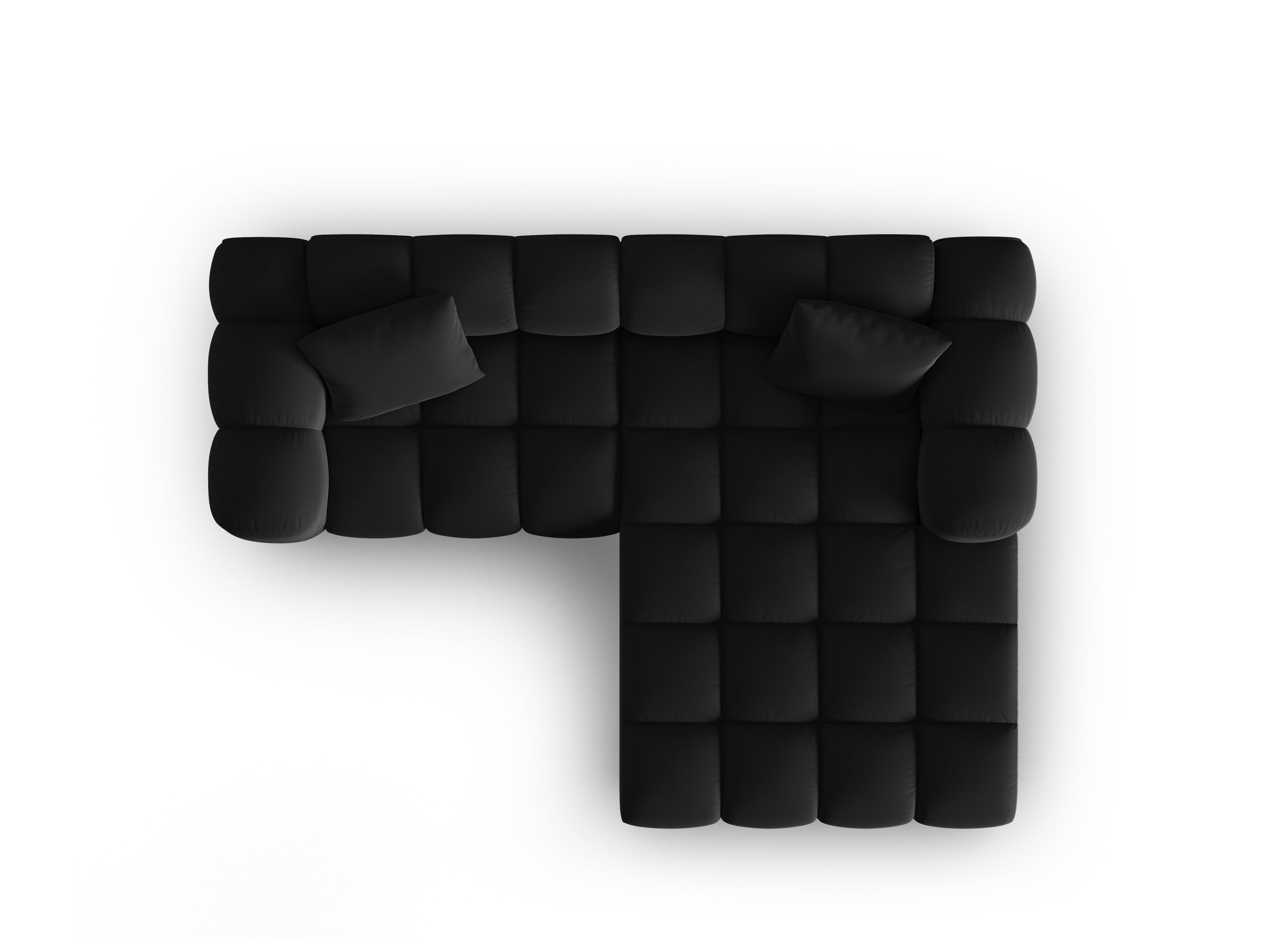 Narożnik aksamitny 3-osobowy prawostronny HALLEY czarny Windsor & Co Eye on Design