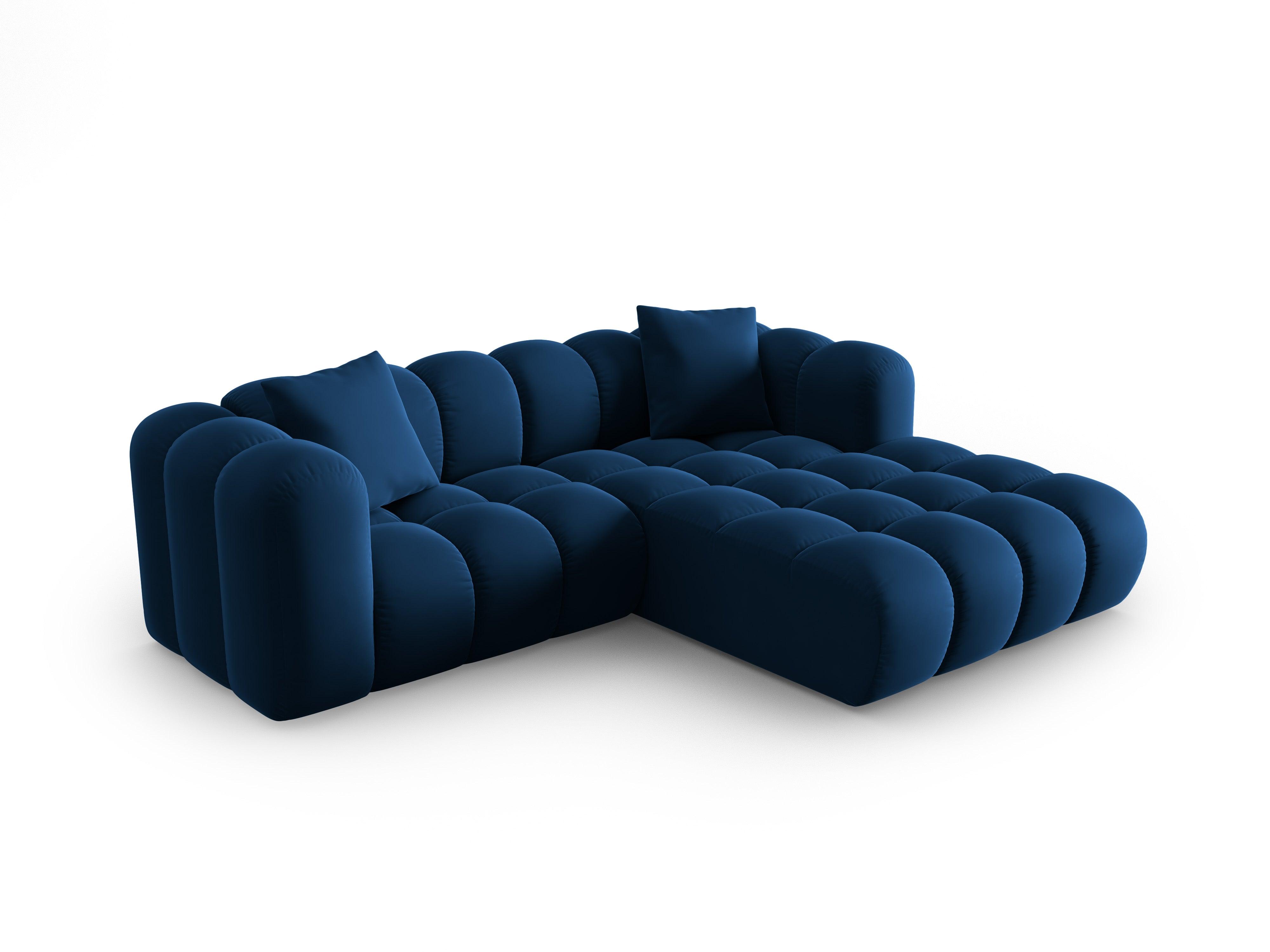 Narożnik aksamitny 3-osobowy prawostronny HALLEY granat królewski Windsor & Co Eye on Design