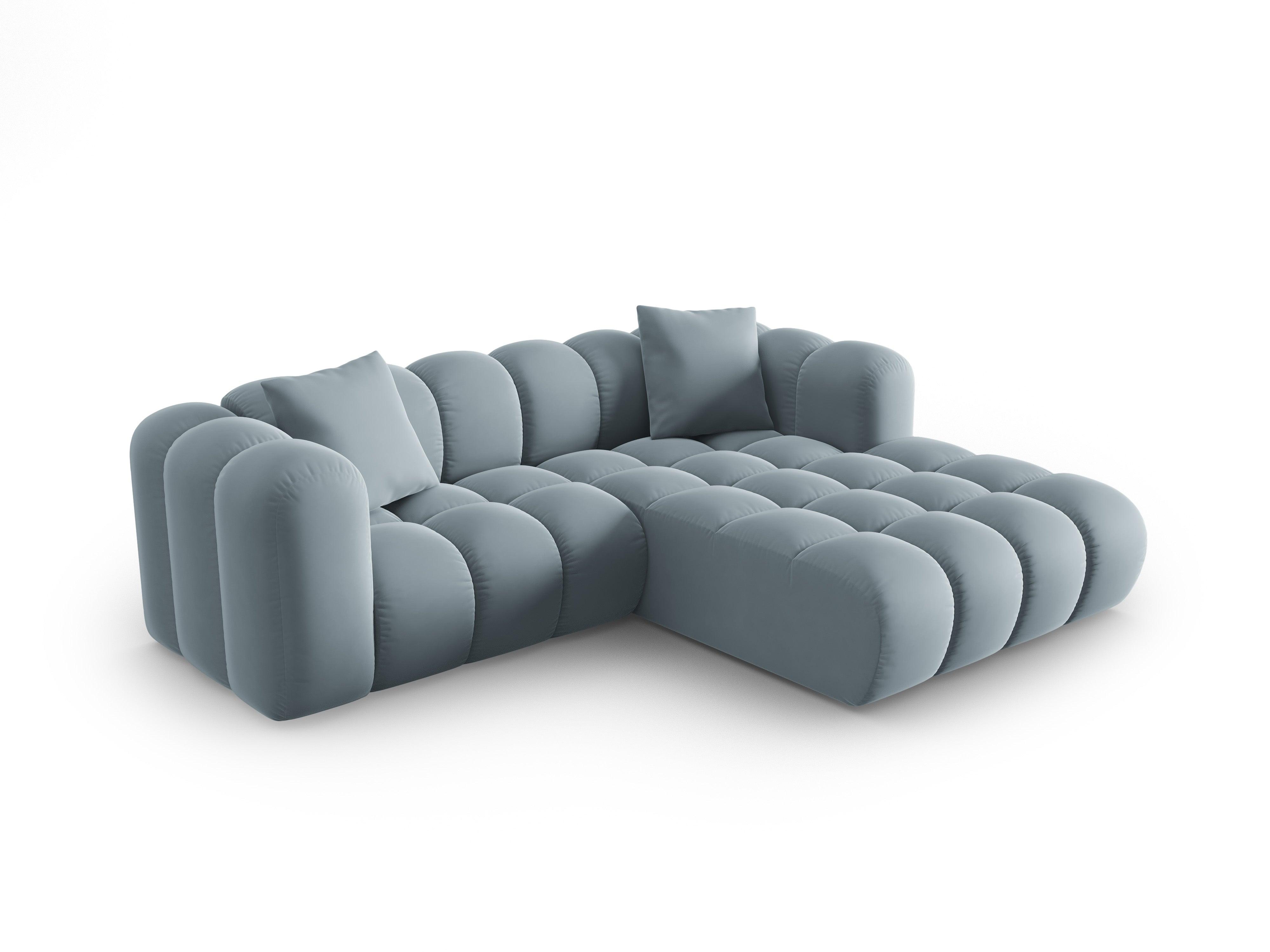 Narożnik aksamitny 3-osobowy prawostronny HALLEY jasnoniebieski Windsor & Co Eye on Design