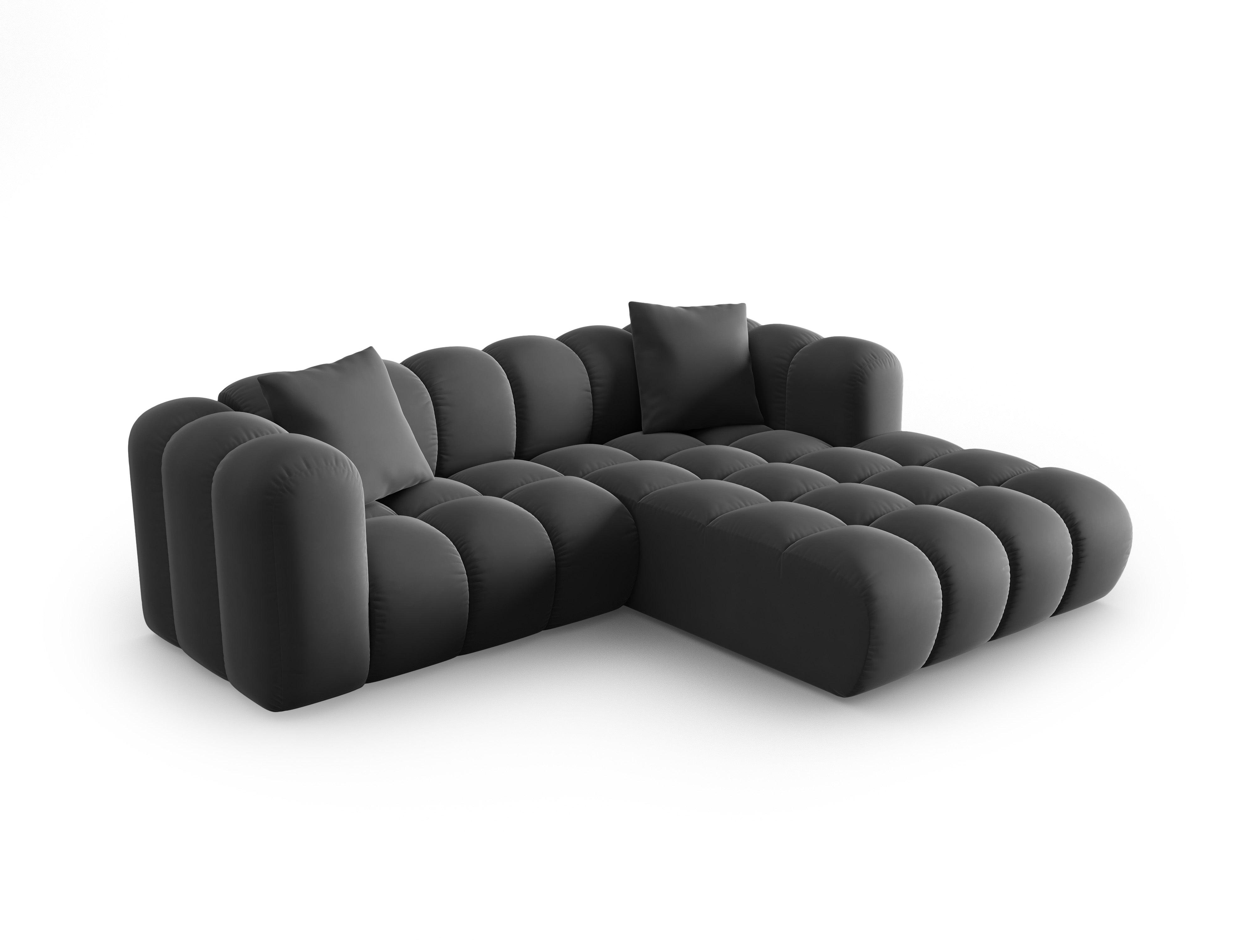 Narożnik aksamitny 3-osobowy prawostronny HALLEY szary Windsor & Co Eye on Design