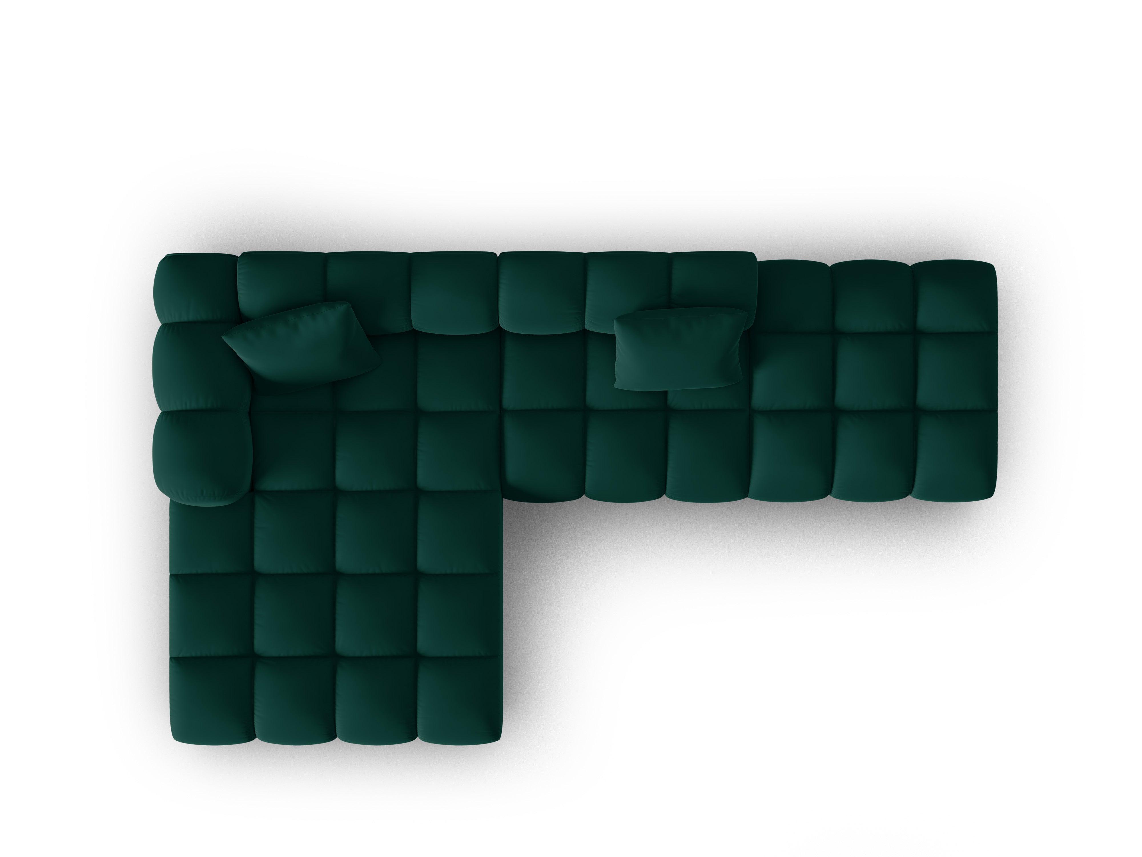 Narożnik aksamitny 5-osobowy lewostronny HALLEY butelkowa zieleń Windsor & Co Eye on Design