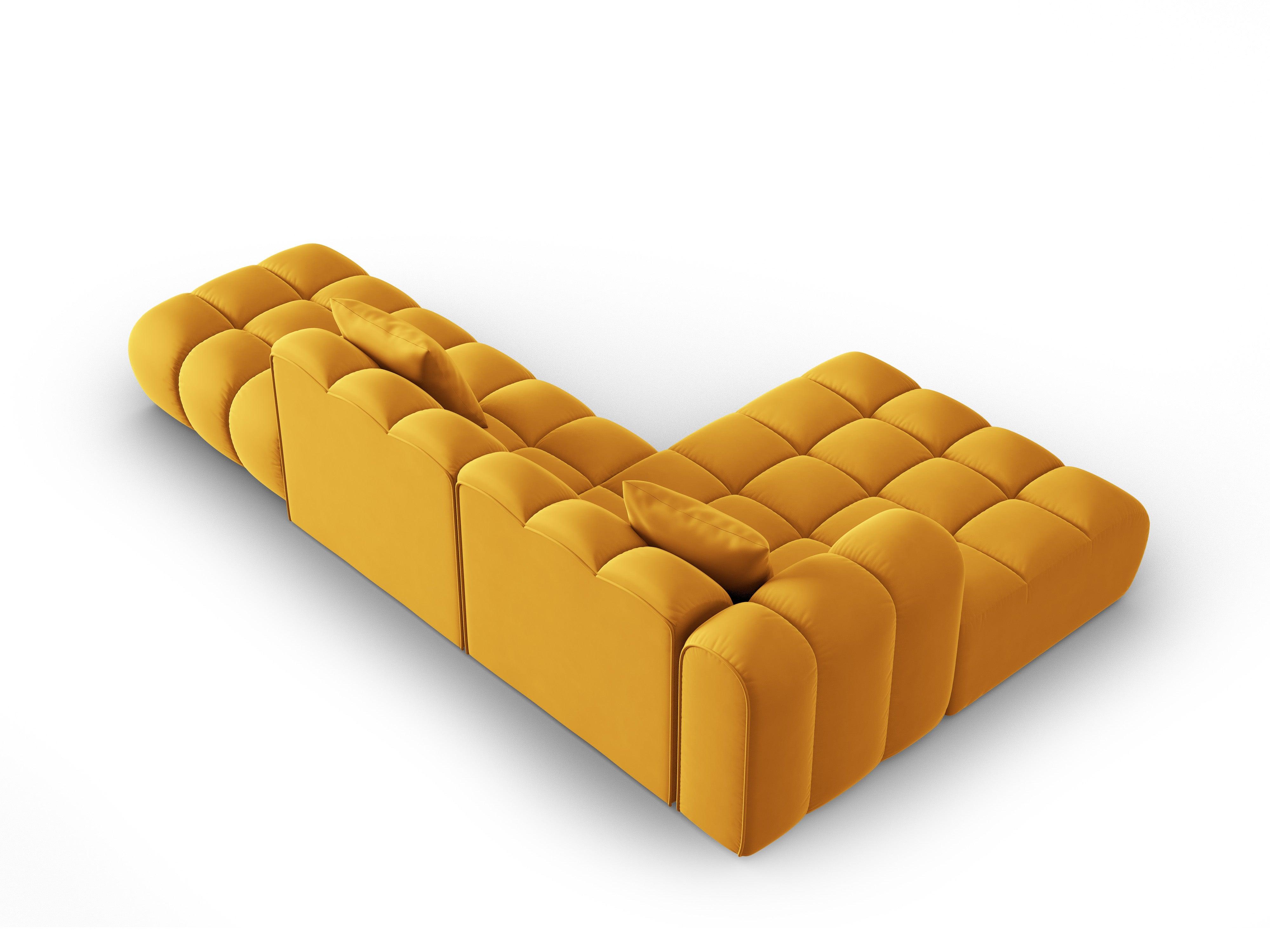 Narożnik aksamitny 5-osobowy lewostronny HALLEY żółty Windsor & Co Eye on Design