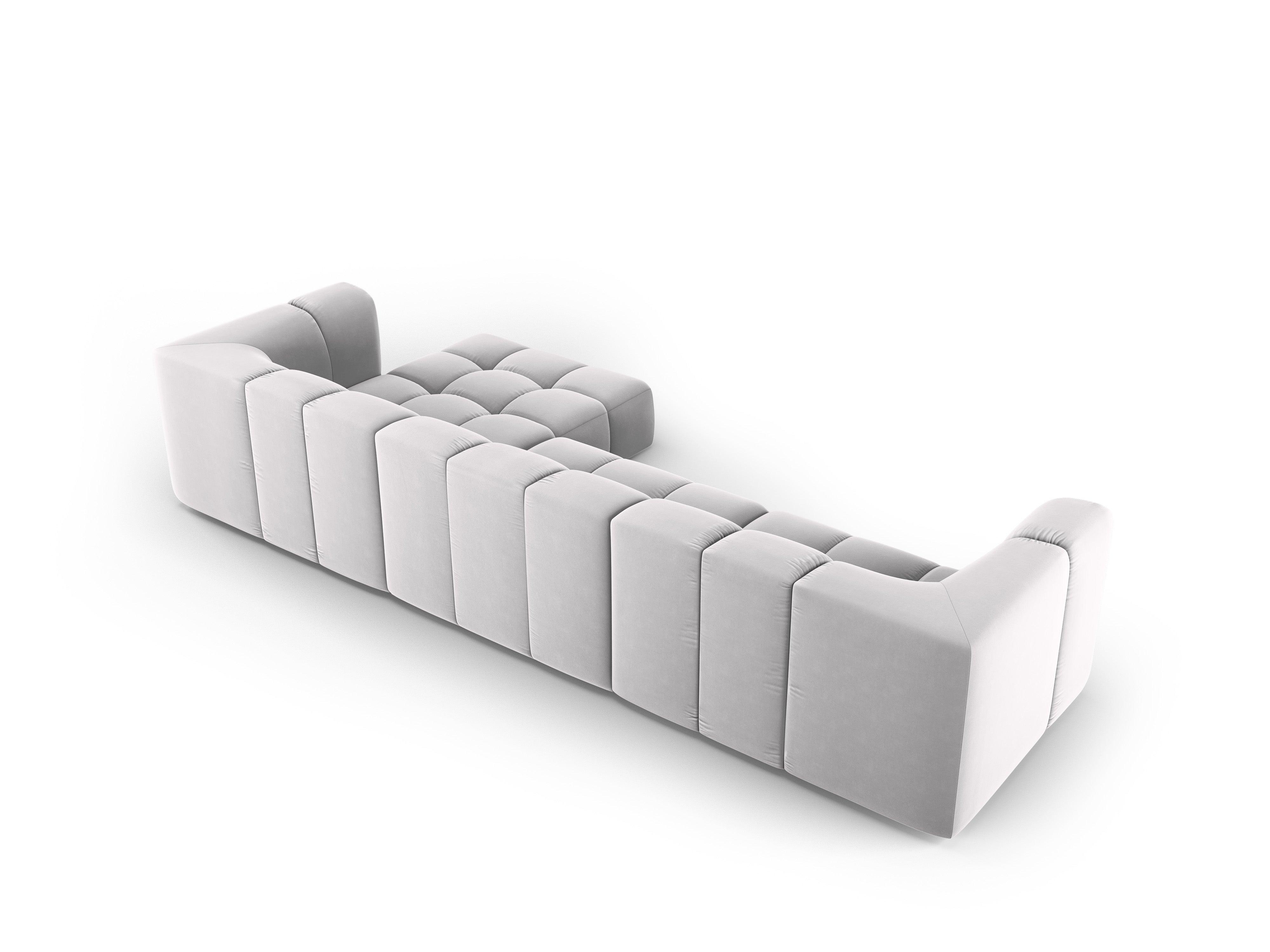 Narożnik aksamitny 5-osobowy prawostronny FRANCESCA srebrny Milo Casa Eye on Design