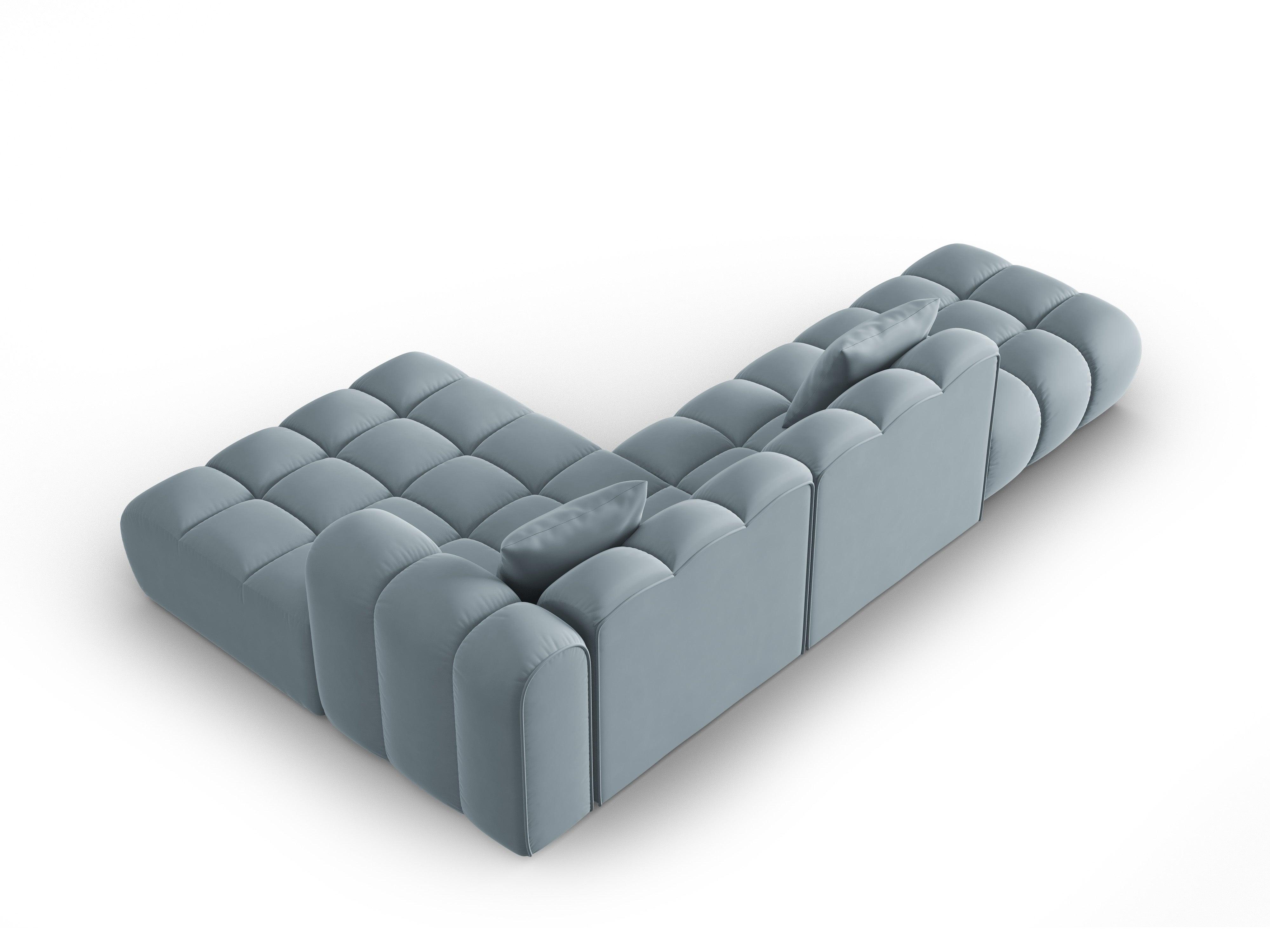 Narożnik aksamitny 5-osobowy prawostronny HALLEY jasnoniebieski Windsor & Co Eye on Design