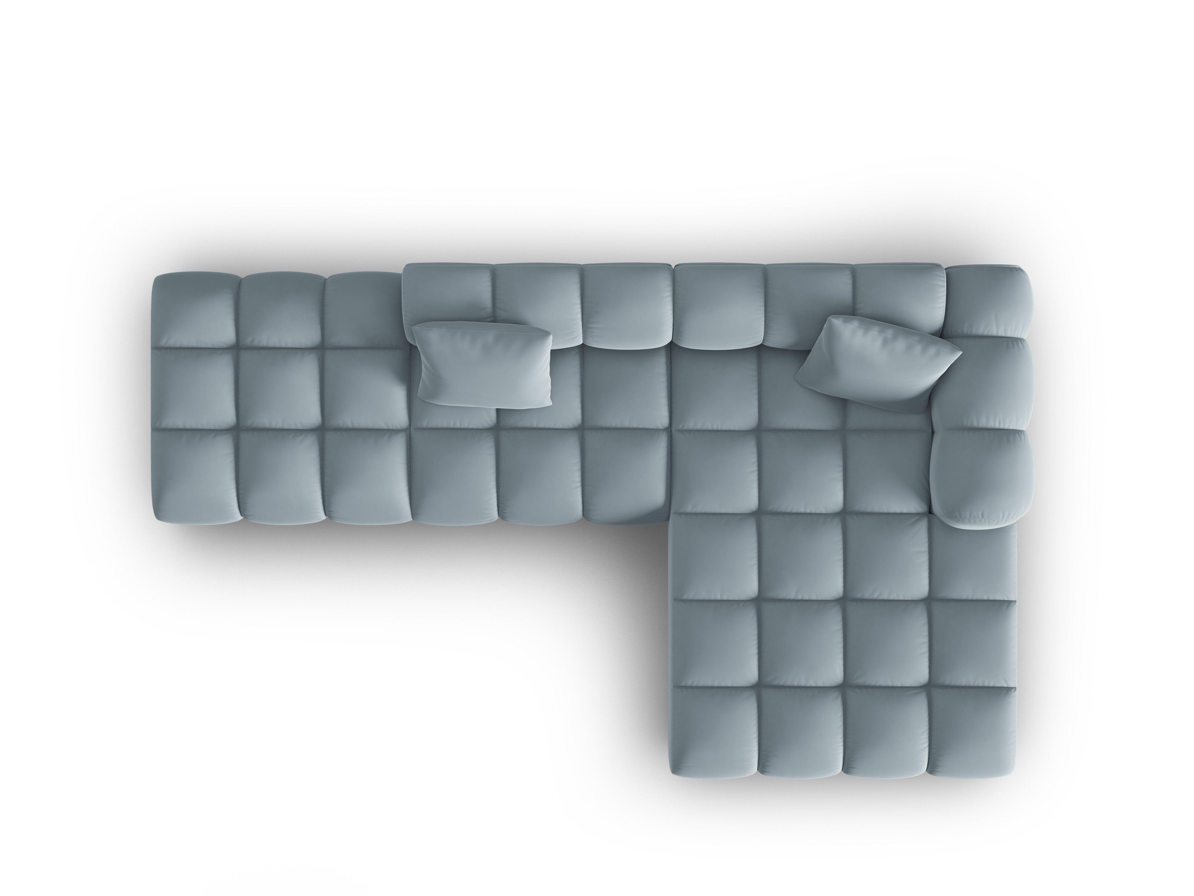 Narożnik aksamitny 5-osobowy prawostronny HALLEY jasnoniebieski Windsor & Co Eye on Design