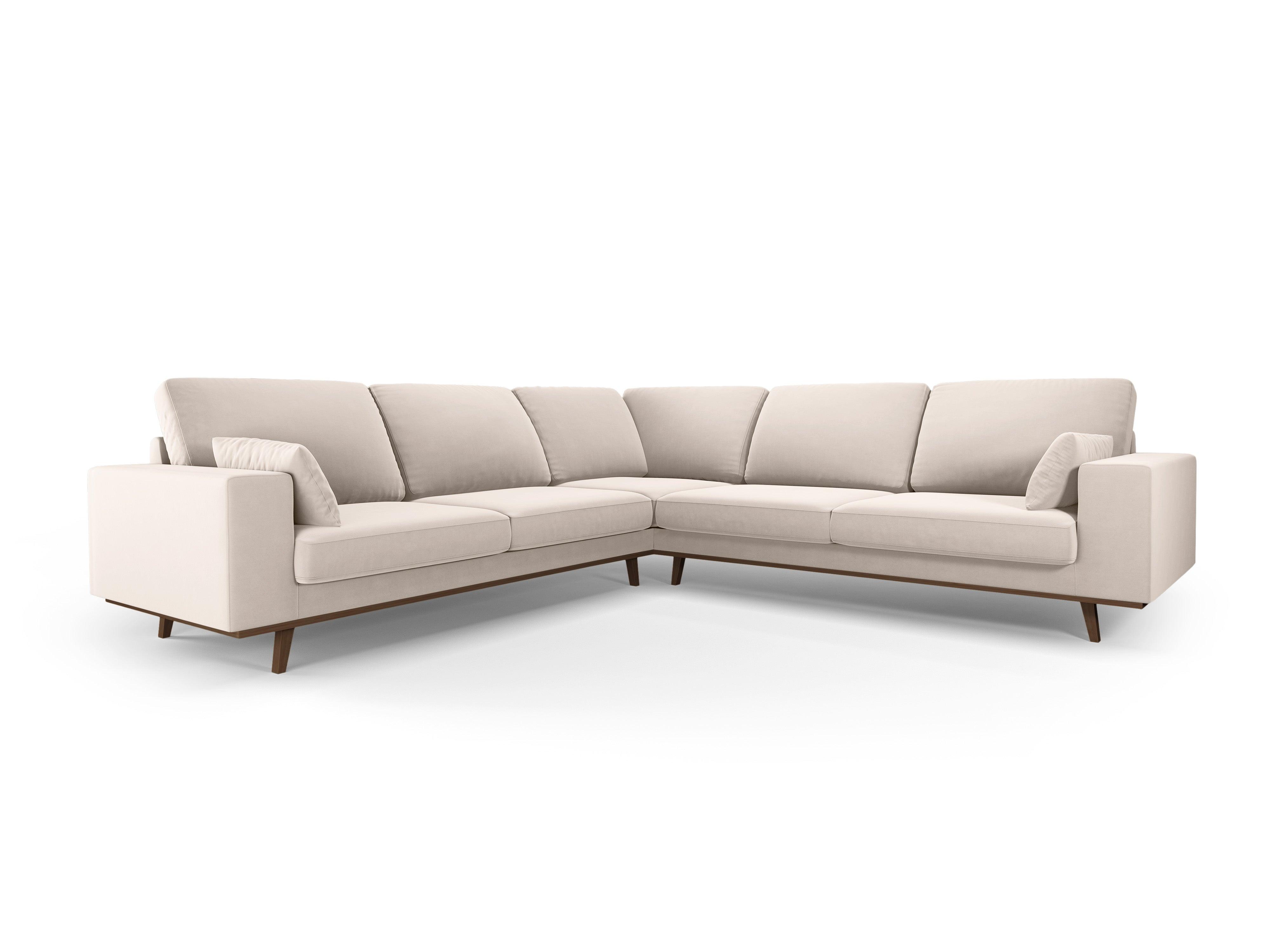 Narożnik aksamitny 5-osobowy symetryczny HEBE beżowy Mazzini Sofas Eye on Design