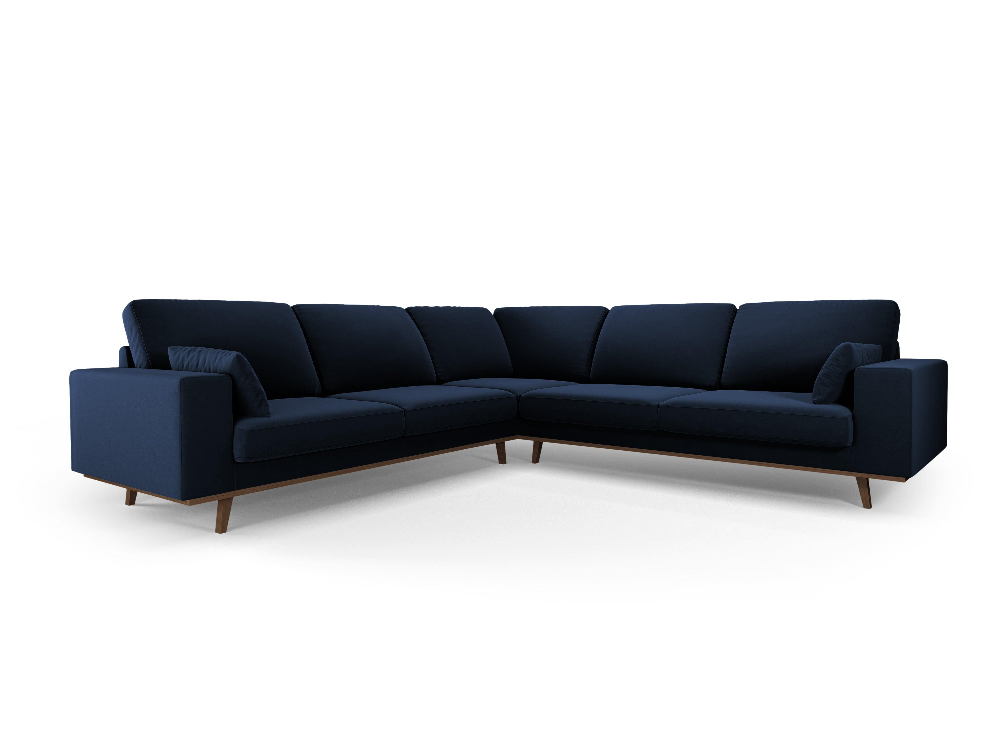 Narożnik aksamitny 5-osobowy symetryczny HEBE granat królewski Mazzini Sofas Eye on Design