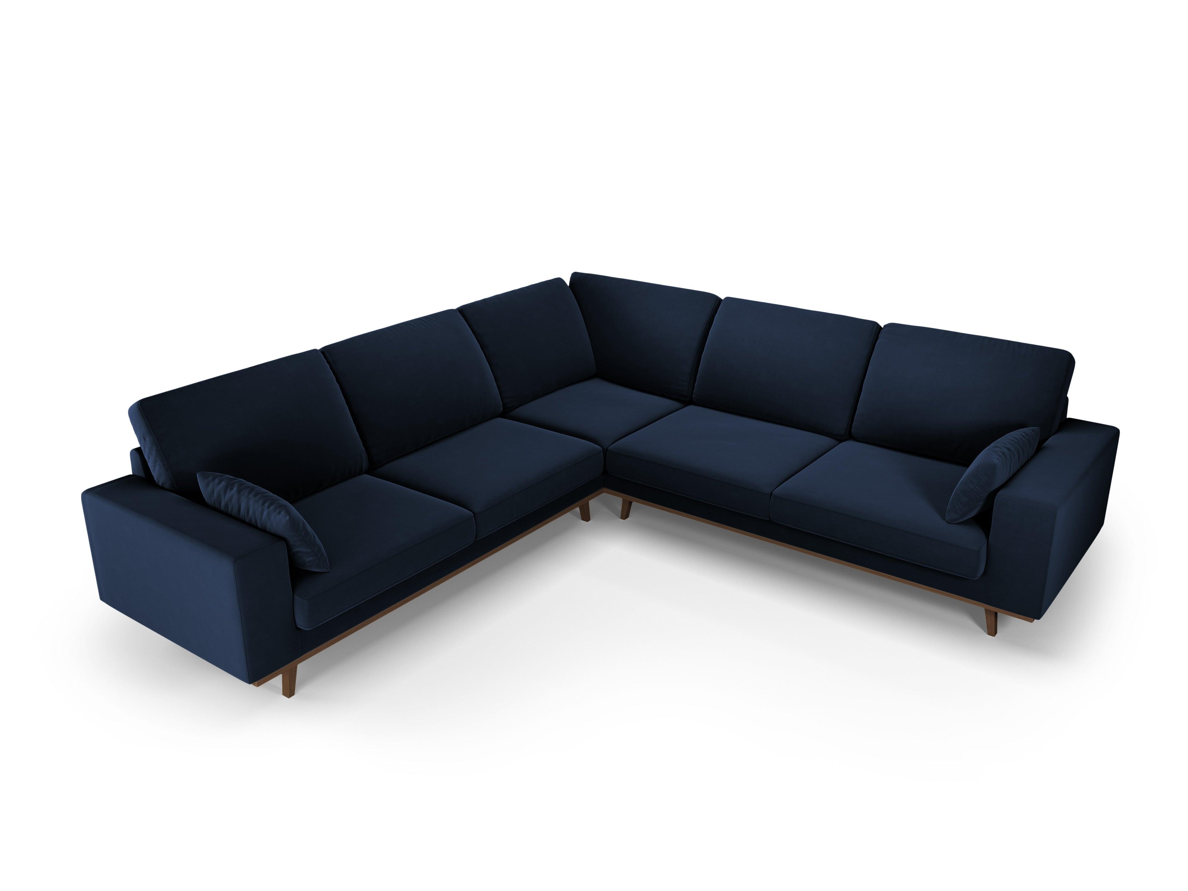 Narożnik aksamitny 5-osobowy symetryczny HEBE granat królewski Mazzini Sofas Eye on Design