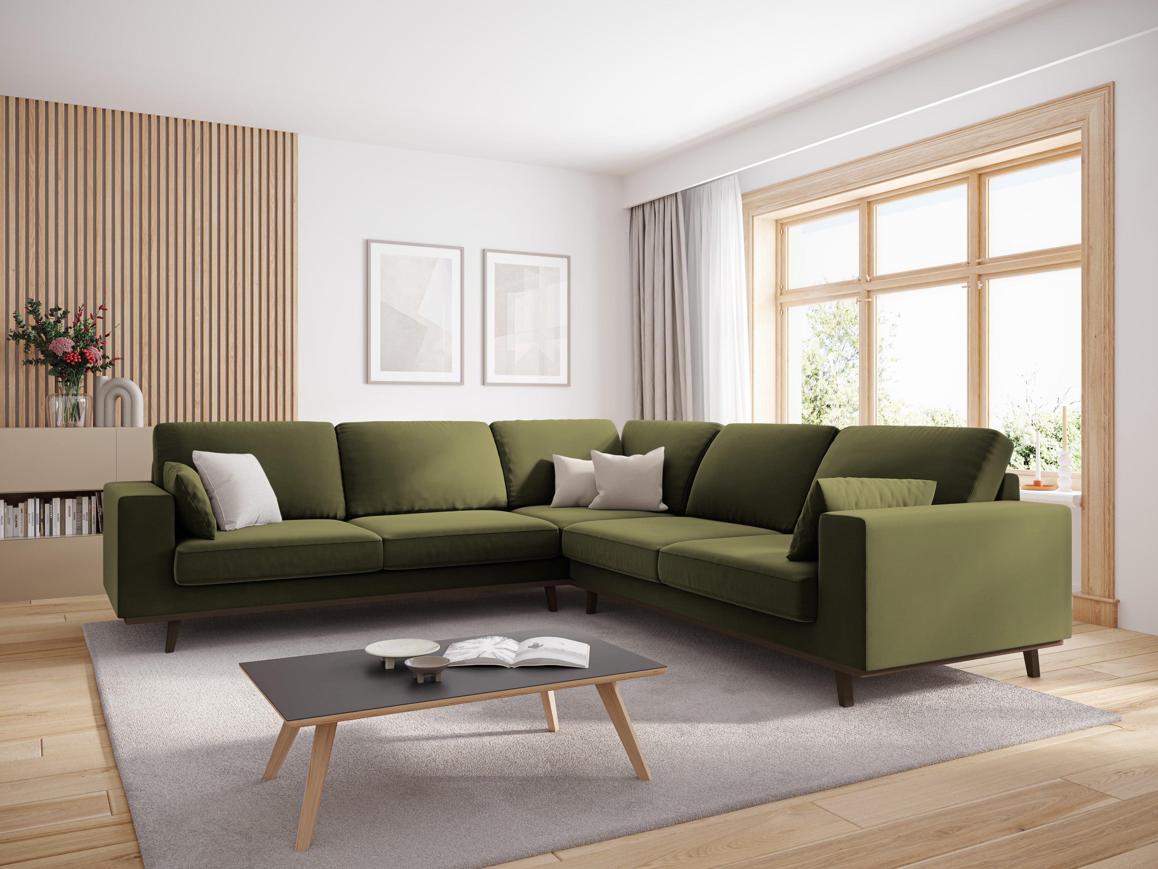 Narożnik aksamitny 5-osobowy symetryczny HEBE zielony Mazzini Sofas Eye on Design