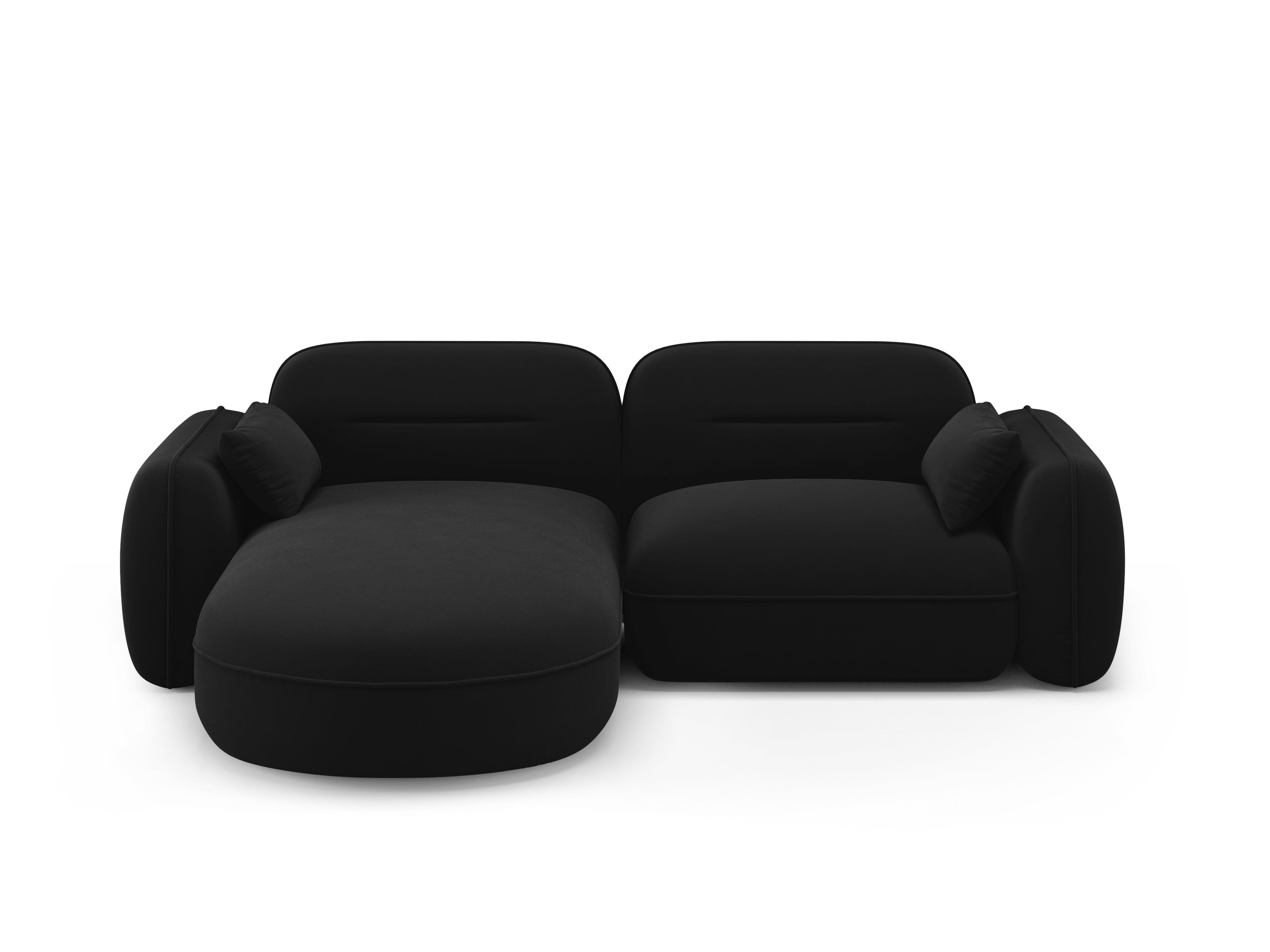 Narożnik modułowy aksamitny lewostronny 3-osobowy SYDNEY czarny Cosmopolitan Design Eye on Design
