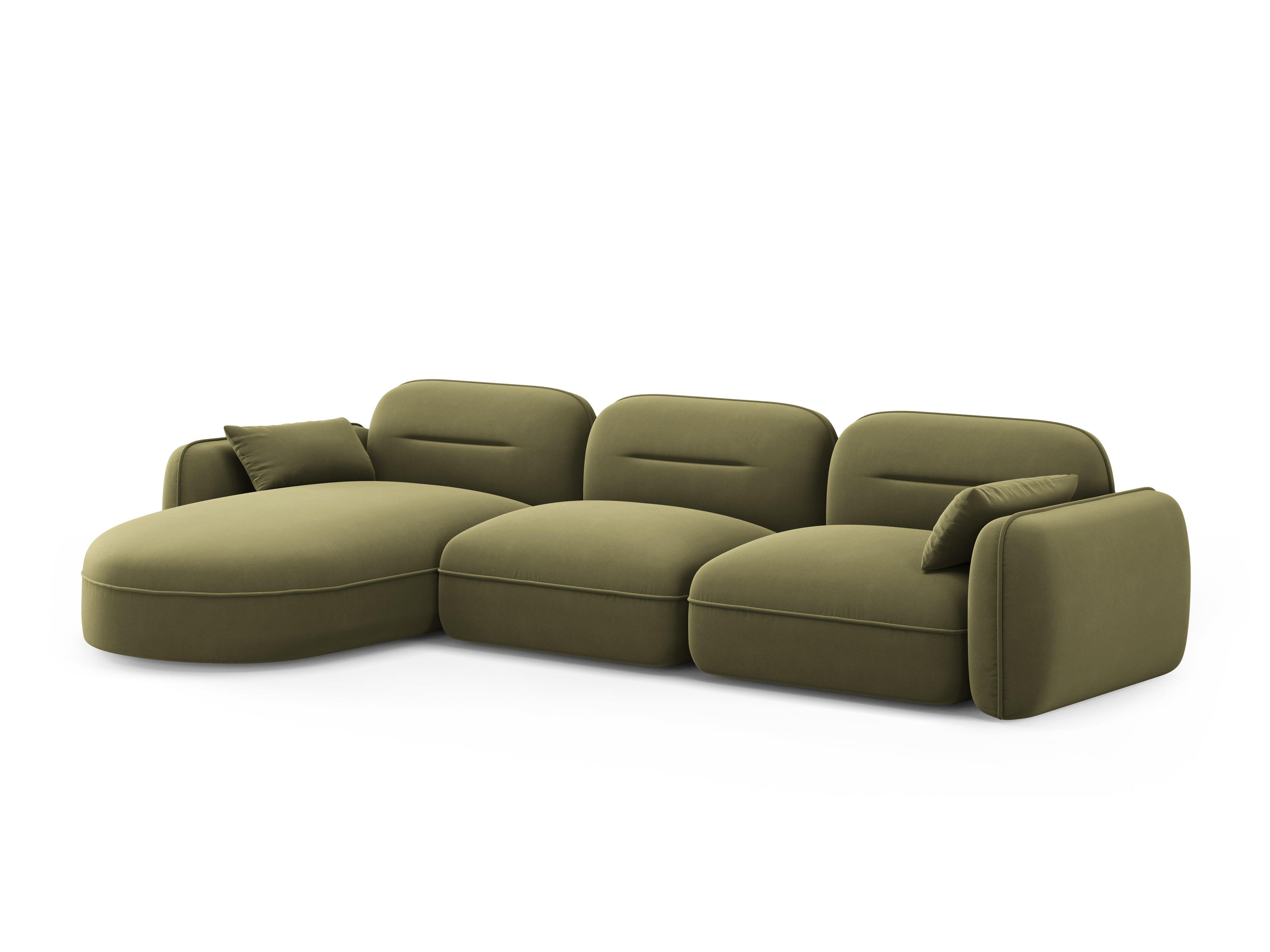 Narożnik modułowy aksamitny lewostronny 4-osobowy SYDNEY jasnozielony Cosmopolitan Design Eye on Design