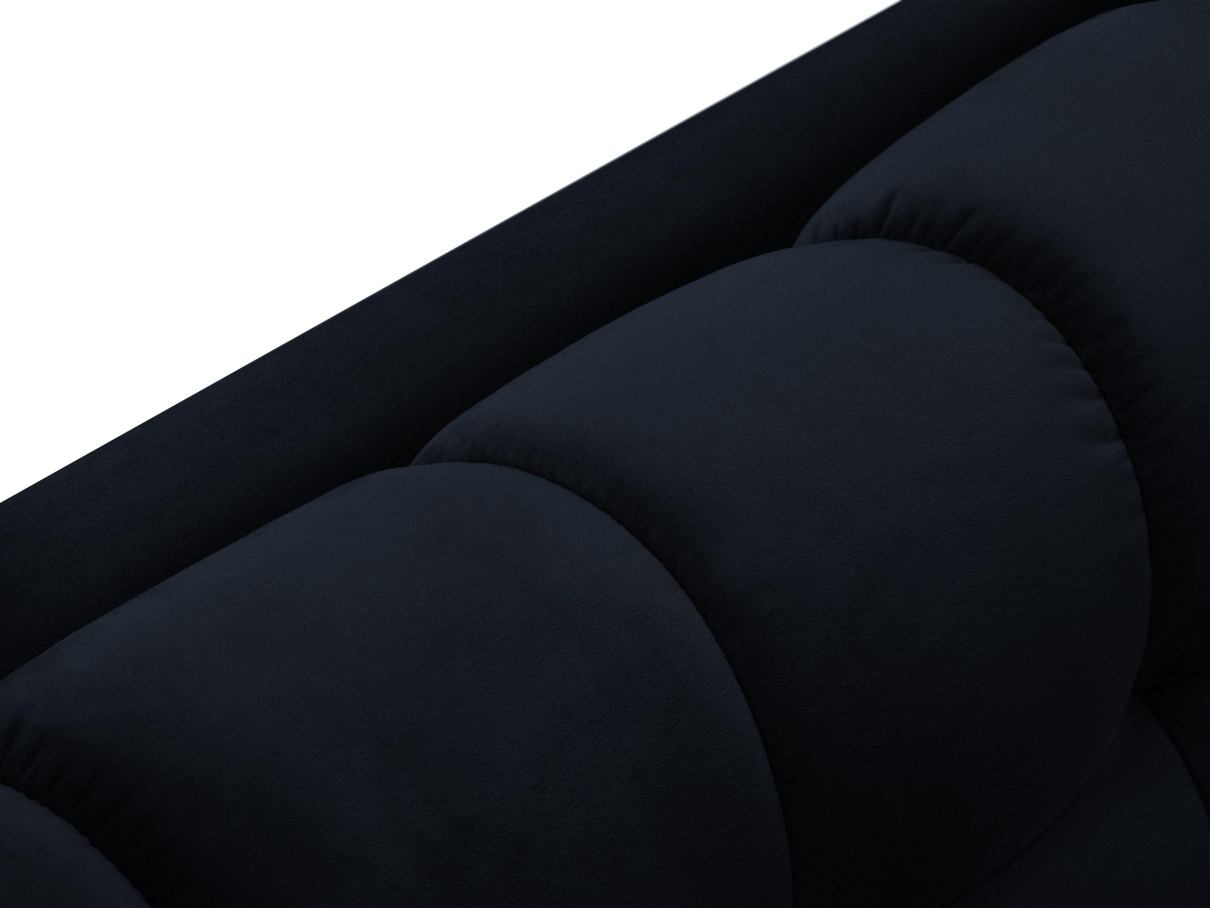 Narożnik aksamitny lewostronny BALI ciemnoniebieski z czarną podstawą Cosmopolitan Design Eye on Design