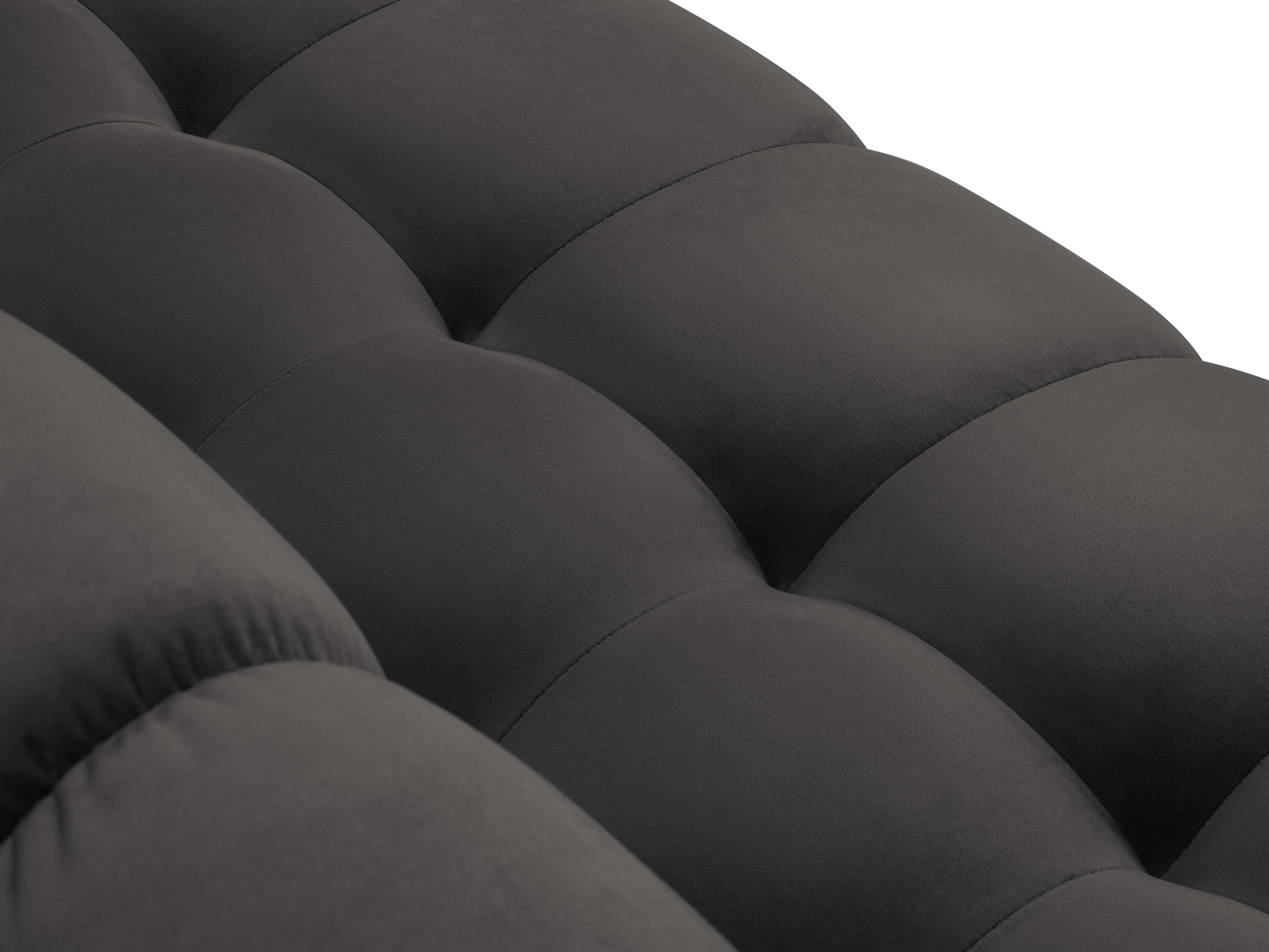 Narożnik aksamitny lewostronny BALI ciemnoszary z czarną podstawą Cosmopolitan Design Eye on Design