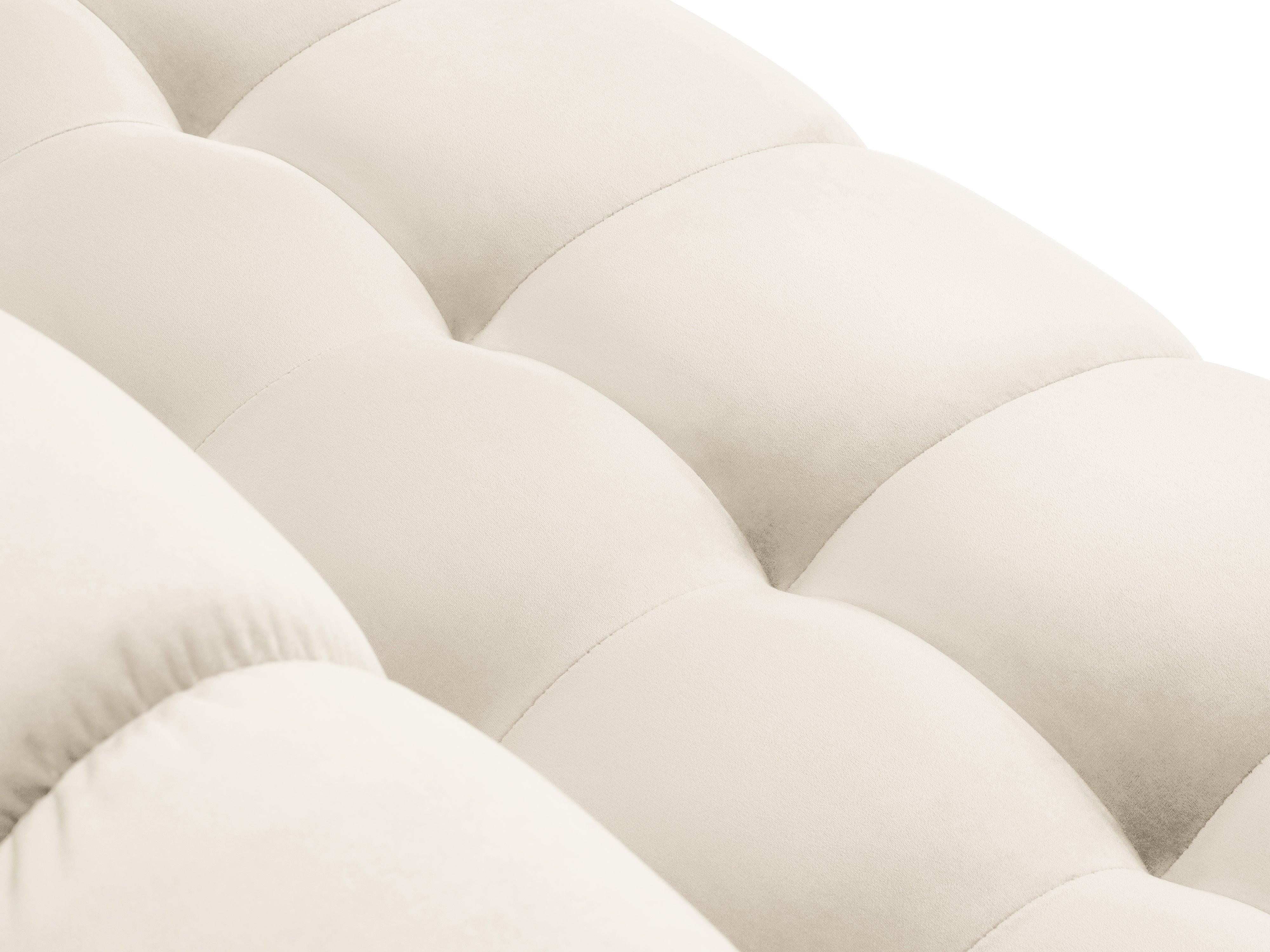 Narożnik aksamitny lewostronny BALI jasnobeżowy ze złotą podstawą Cosmopolitan Design Eye on Design