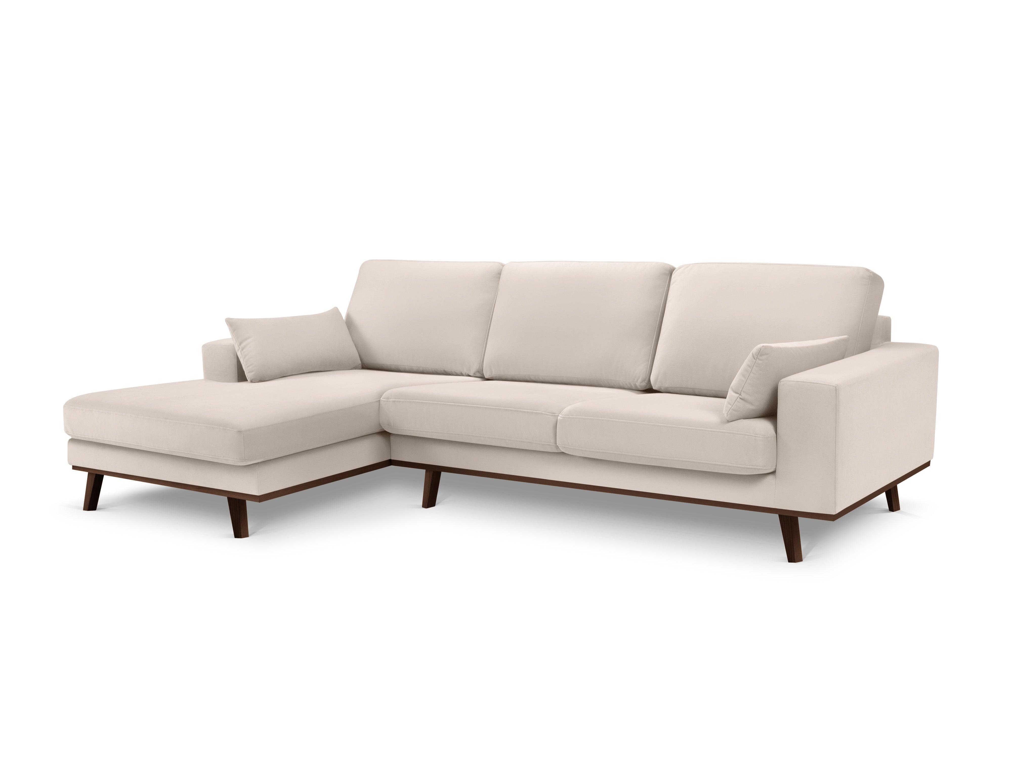 Narożnik aksamitny lewostronny HEBE beżowy Mazzini Sofas Eye on Design