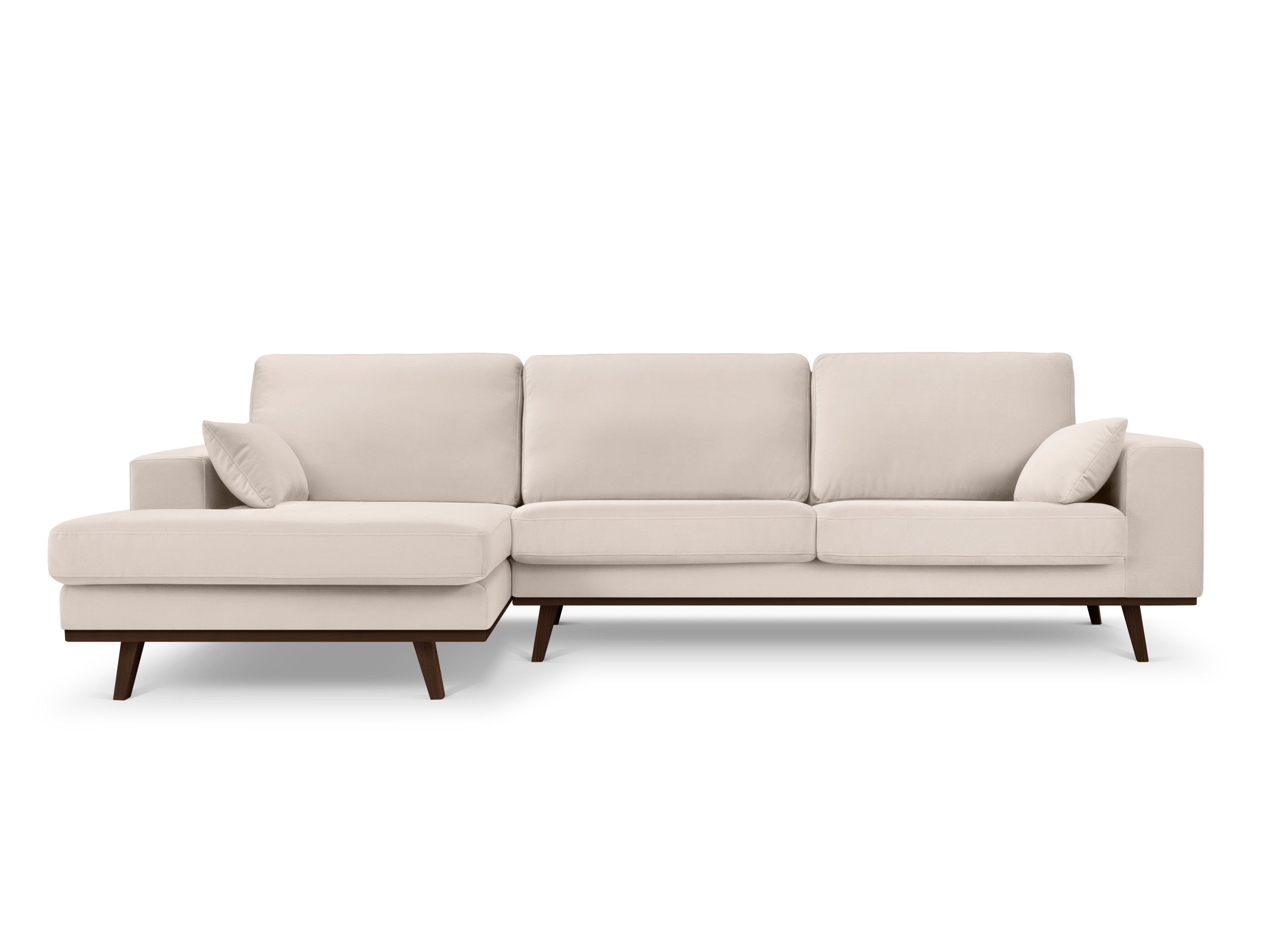 Narożnik aksamitny lewostronny HEBE beżowy Mazzini Sofas Eye on Design