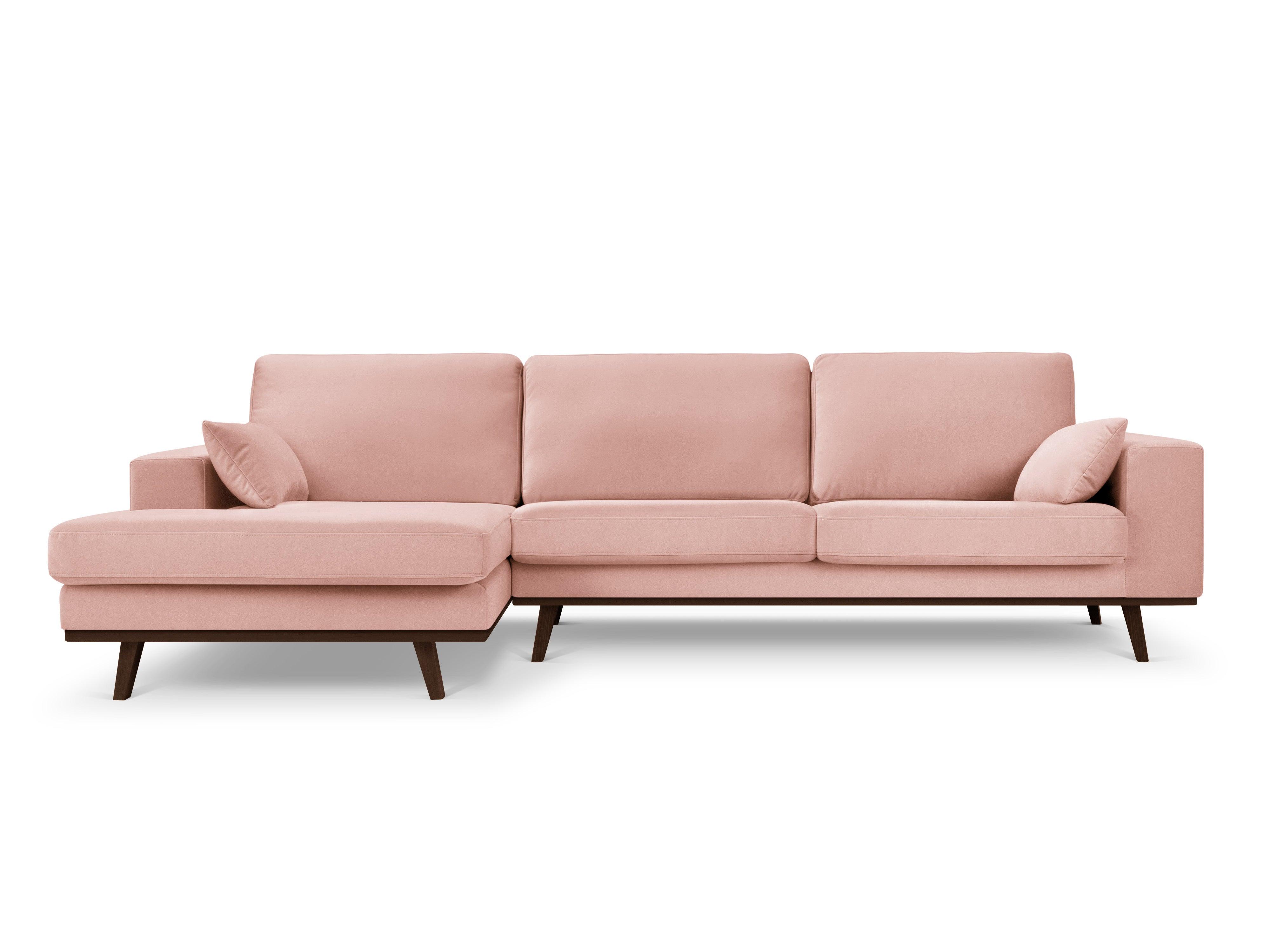 Narożnik aksamitny lewostronny HEBE różowy Mazzini Sofas Eye on Design