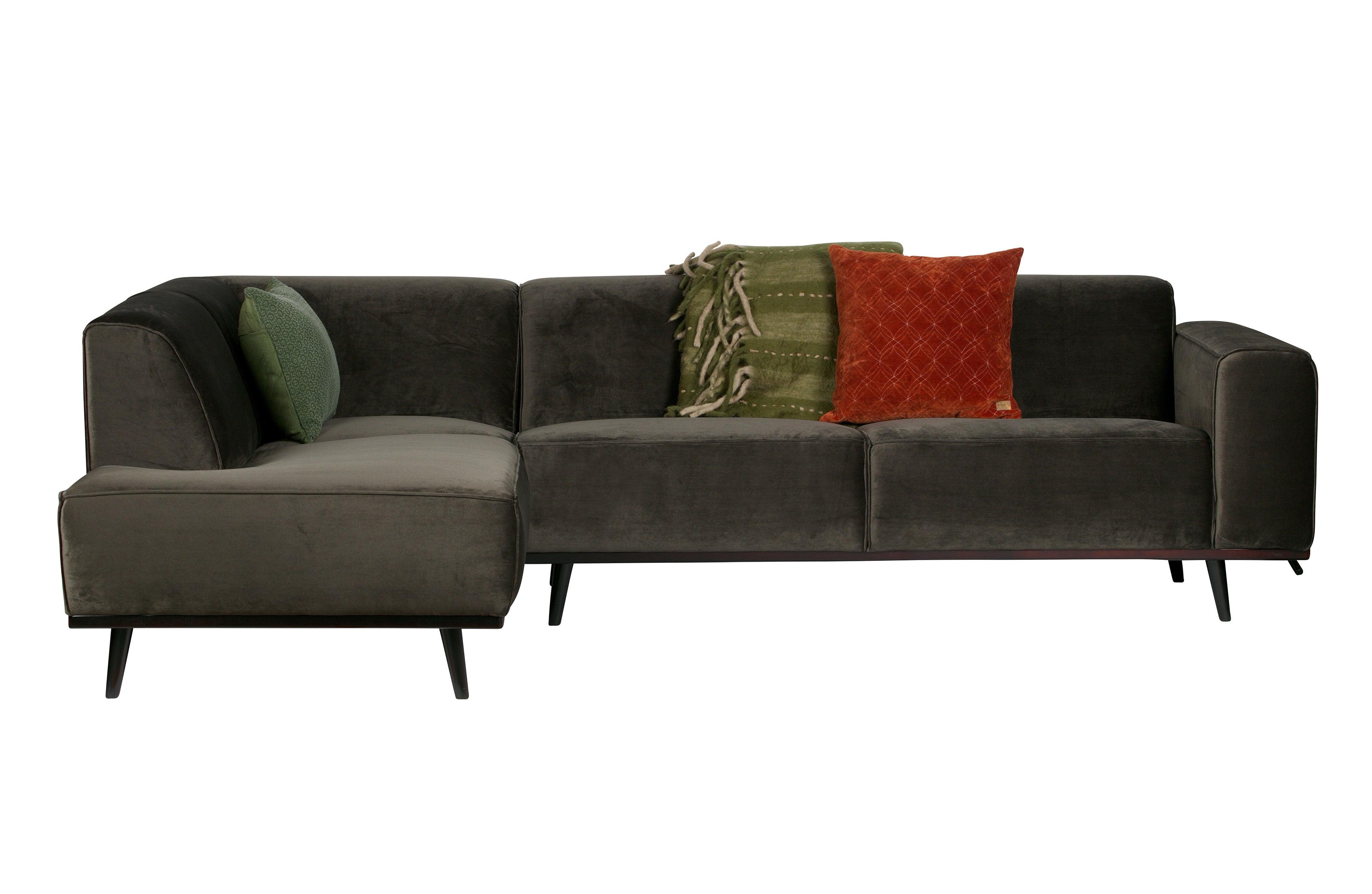 Narożnik aksamitny lewostronny STATEMENT ciemnozielony Be Pure Eye on Design