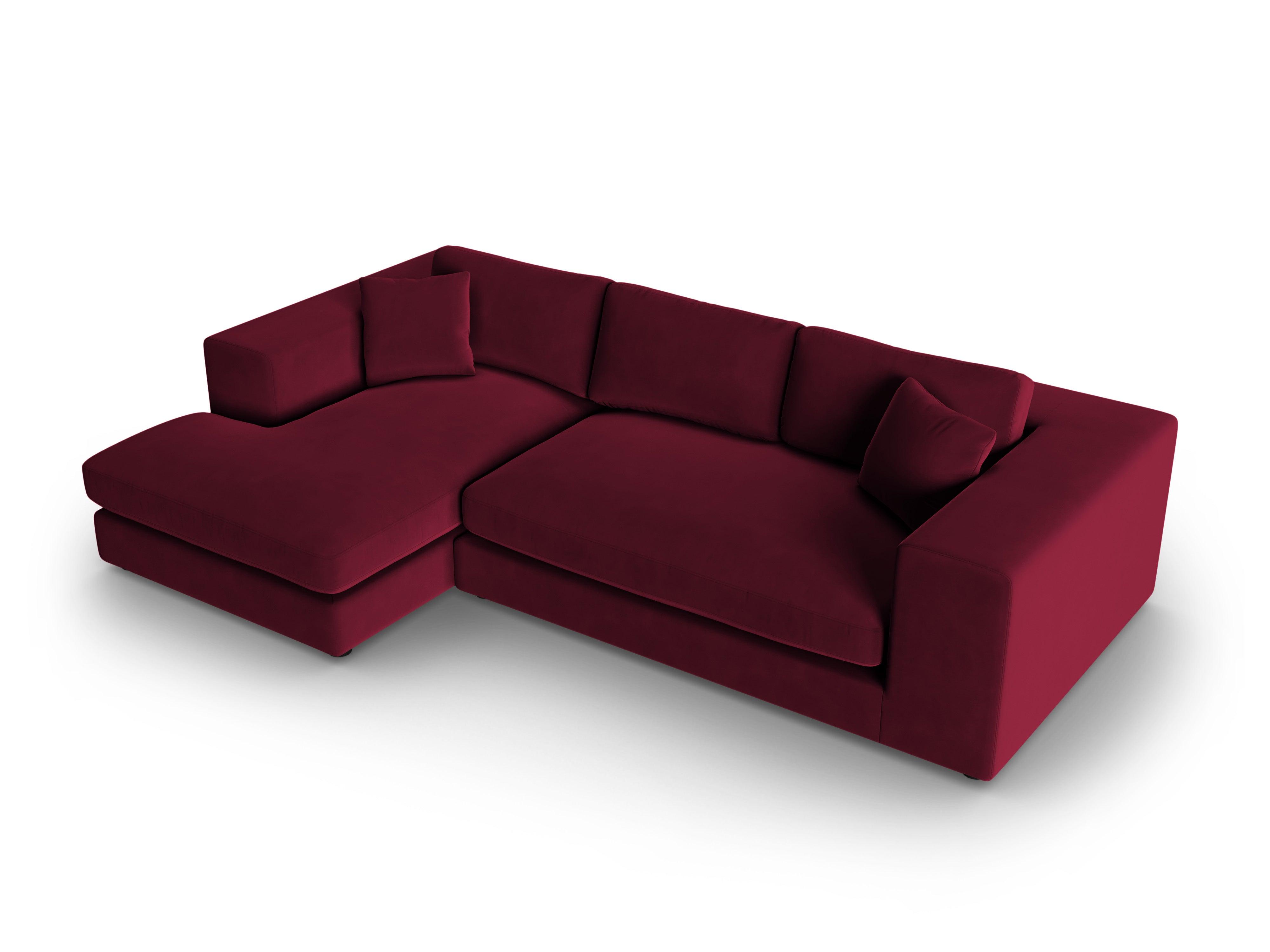 Narożnik aksamitny lewostronny TENDANCE bordowy CXL by Christian Lacroix Eye on Design