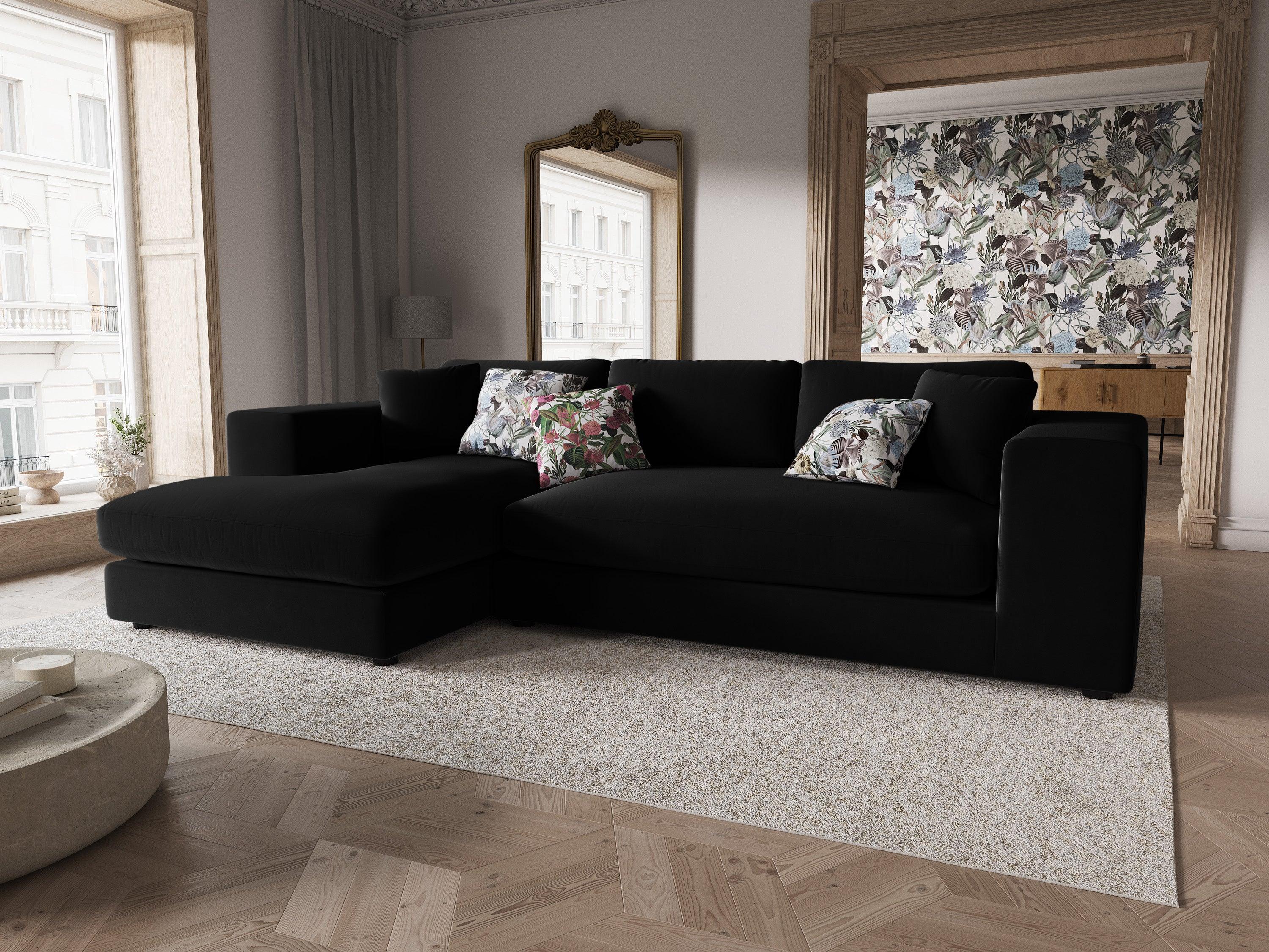Narożnik aksamitny lewostronny TENDANCE czarny CXL by Christian Lacroix Eye on Design
