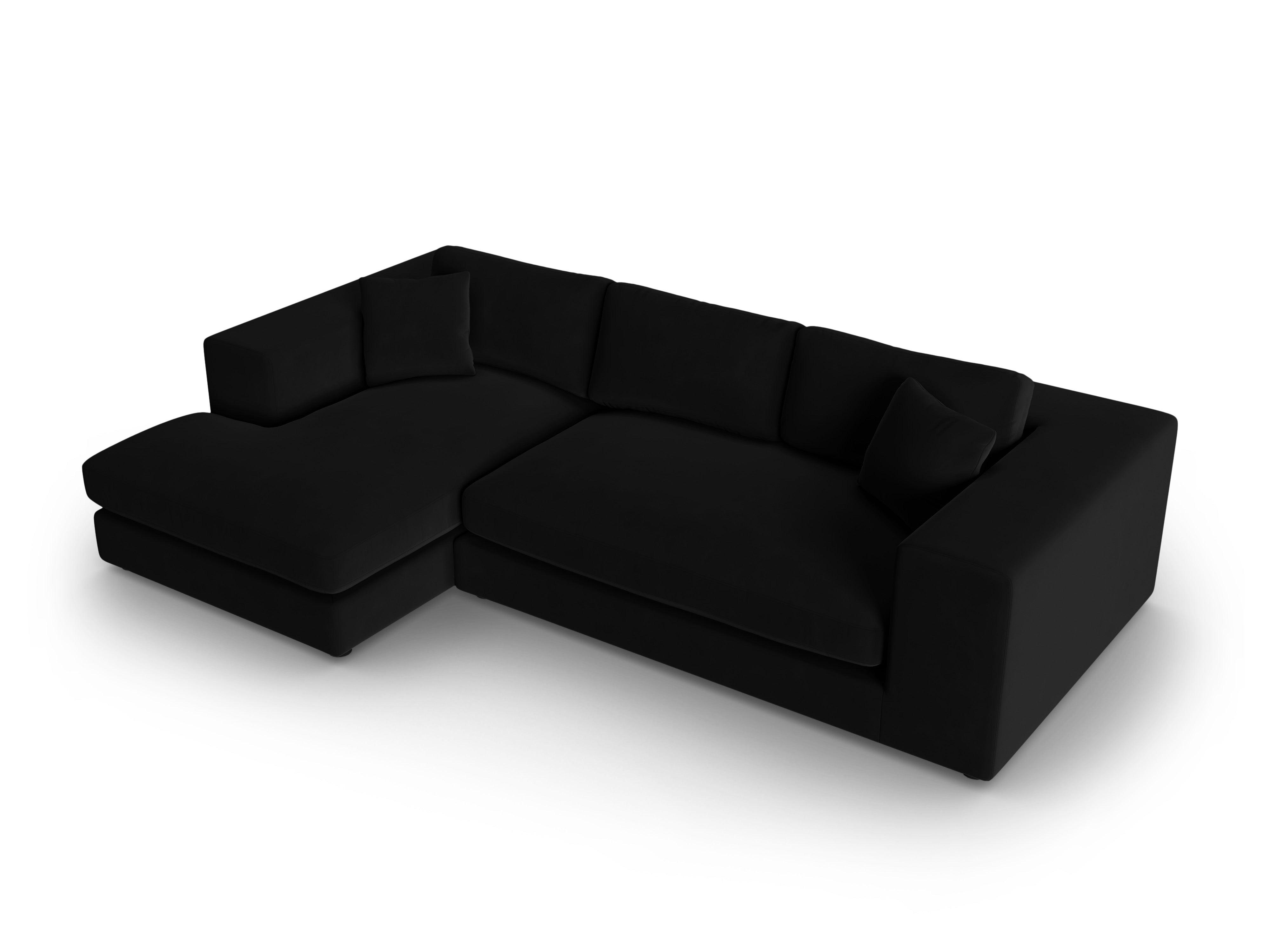 Narożnik aksamitny lewostronny TENDANCE czarny CXL by Christian Lacroix Eye on Design