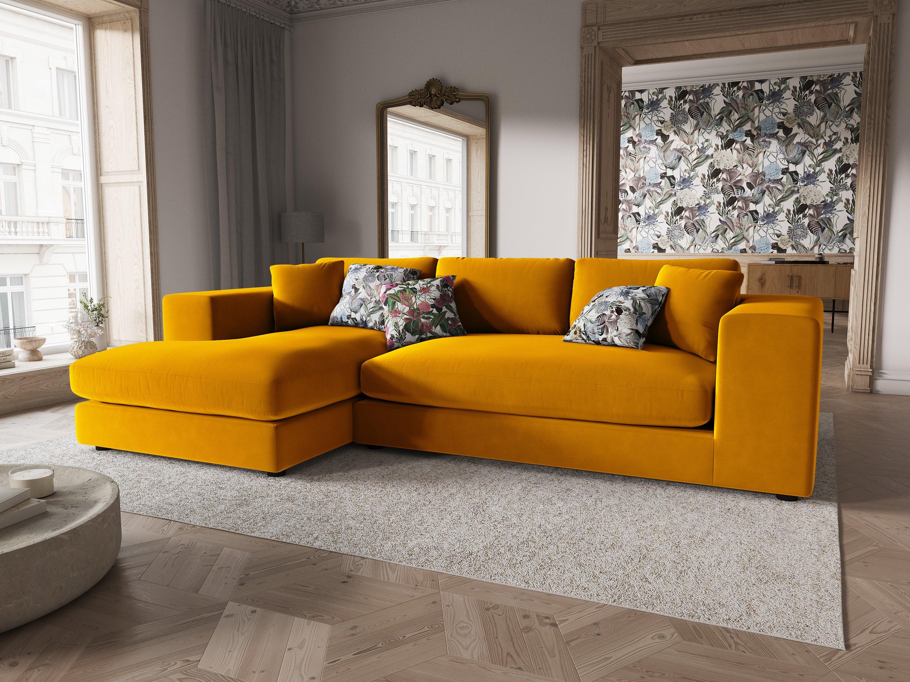 Narożnik aksamitny lewostronny TENDANCE musztardowy CXL by Christian Lacroix Eye on Design