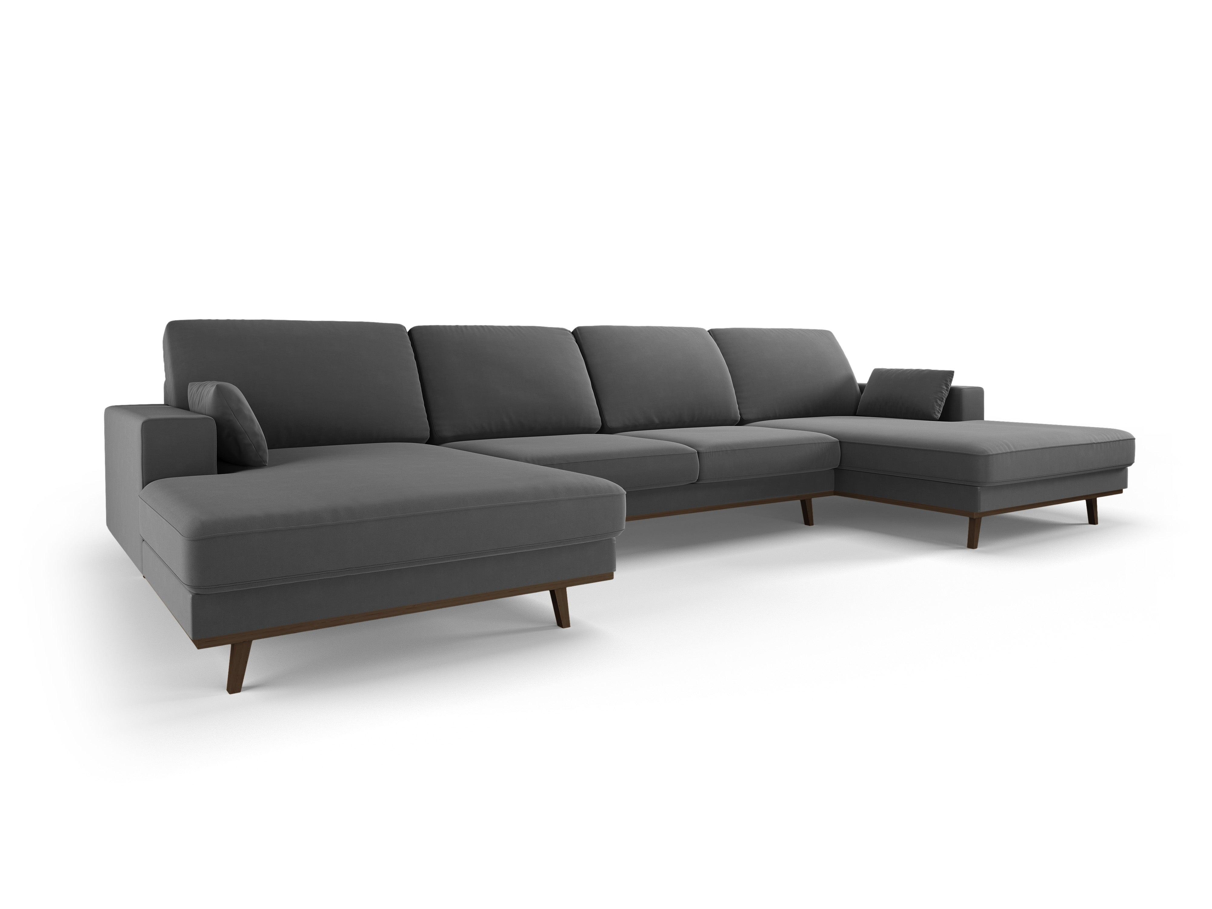 Narożnik aksamitny panoramiczny HEBE ciemnoszary Mazzini Sofas Eye on Design