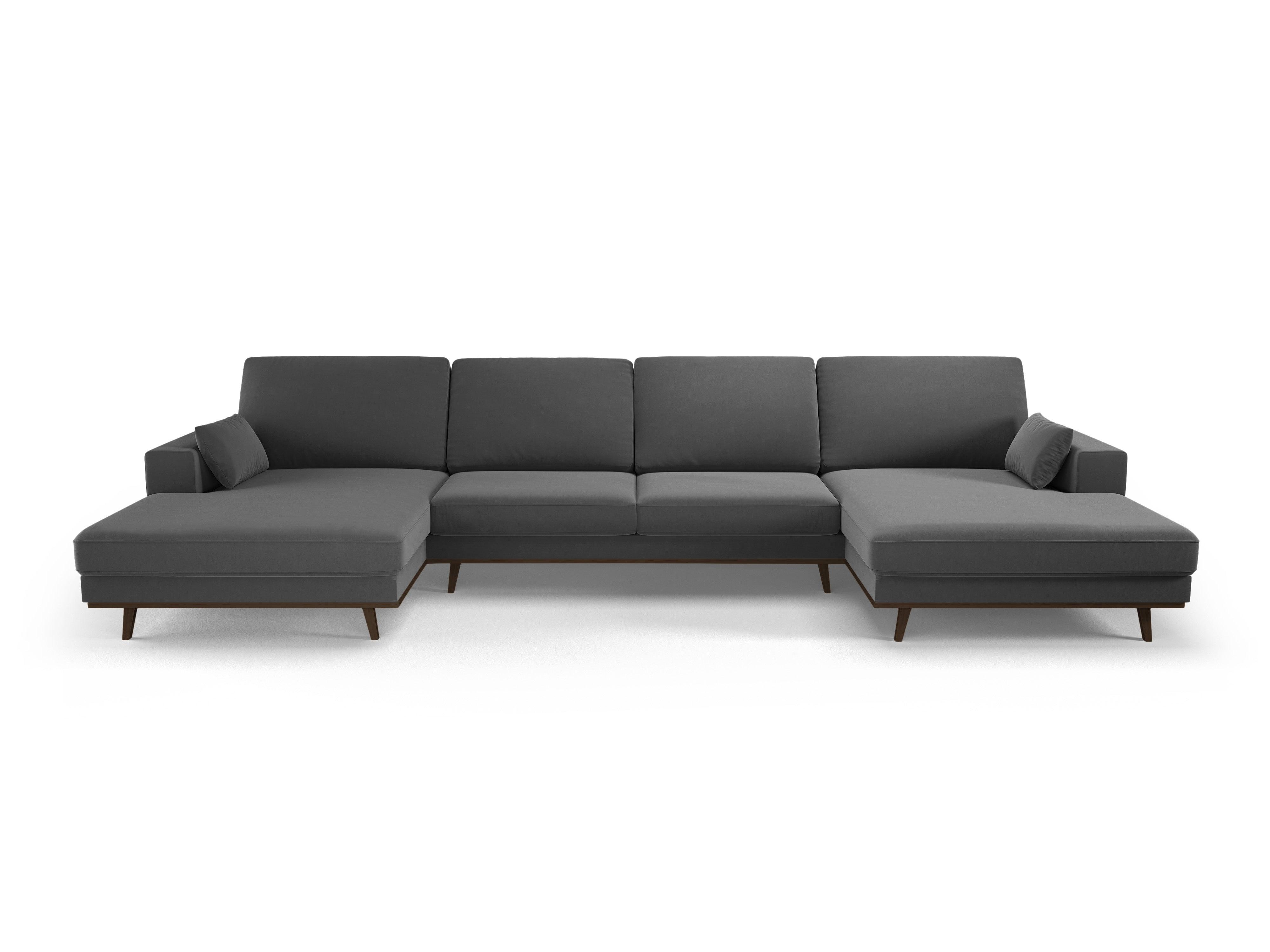 Narożnik aksamitny panoramiczny HEBE ciemnoszary Mazzini Sofas Eye on Design