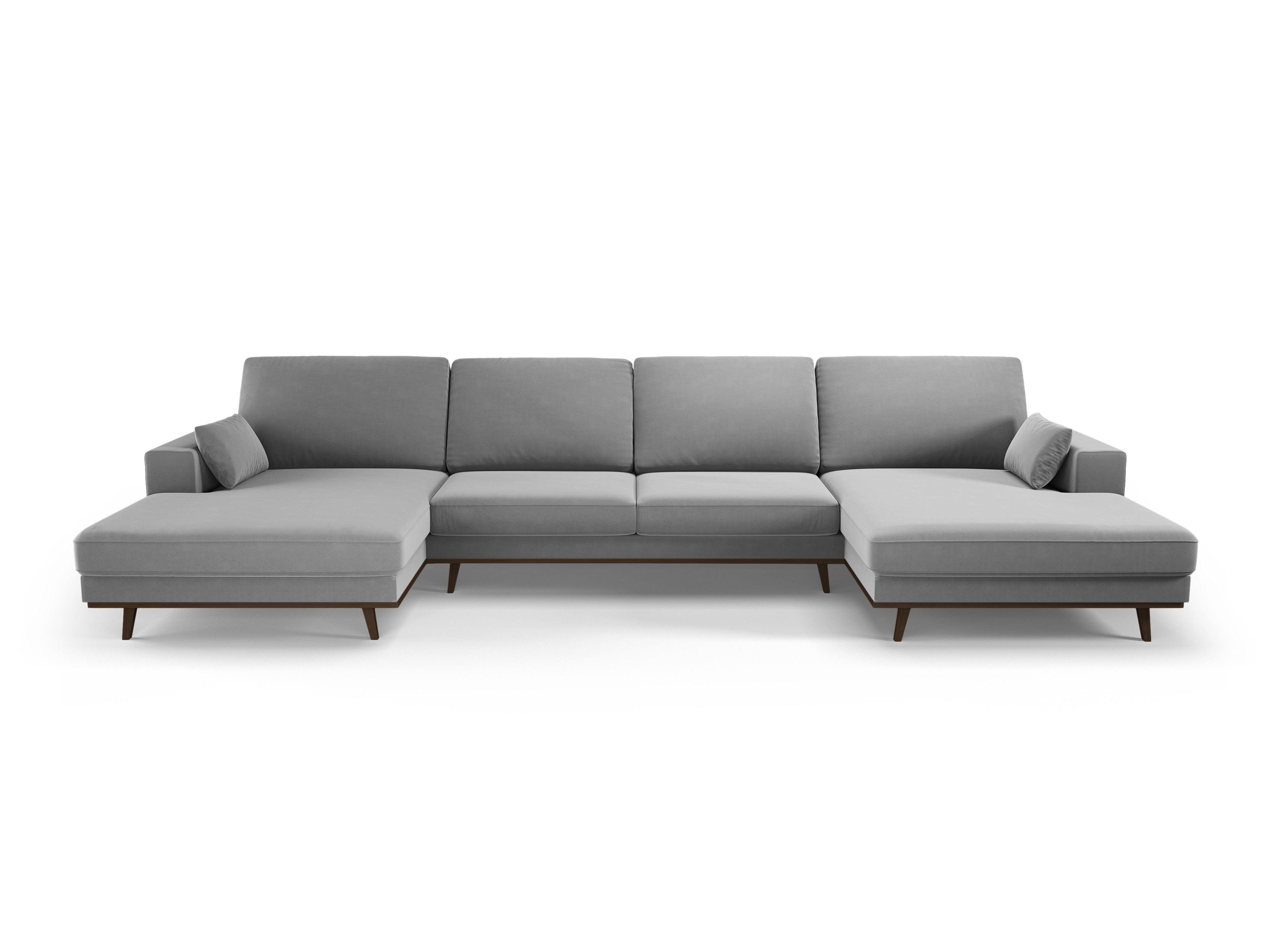 Narożnik aksamitny panoramiczny HEBE szary Mazzini Sofas Eye on Design