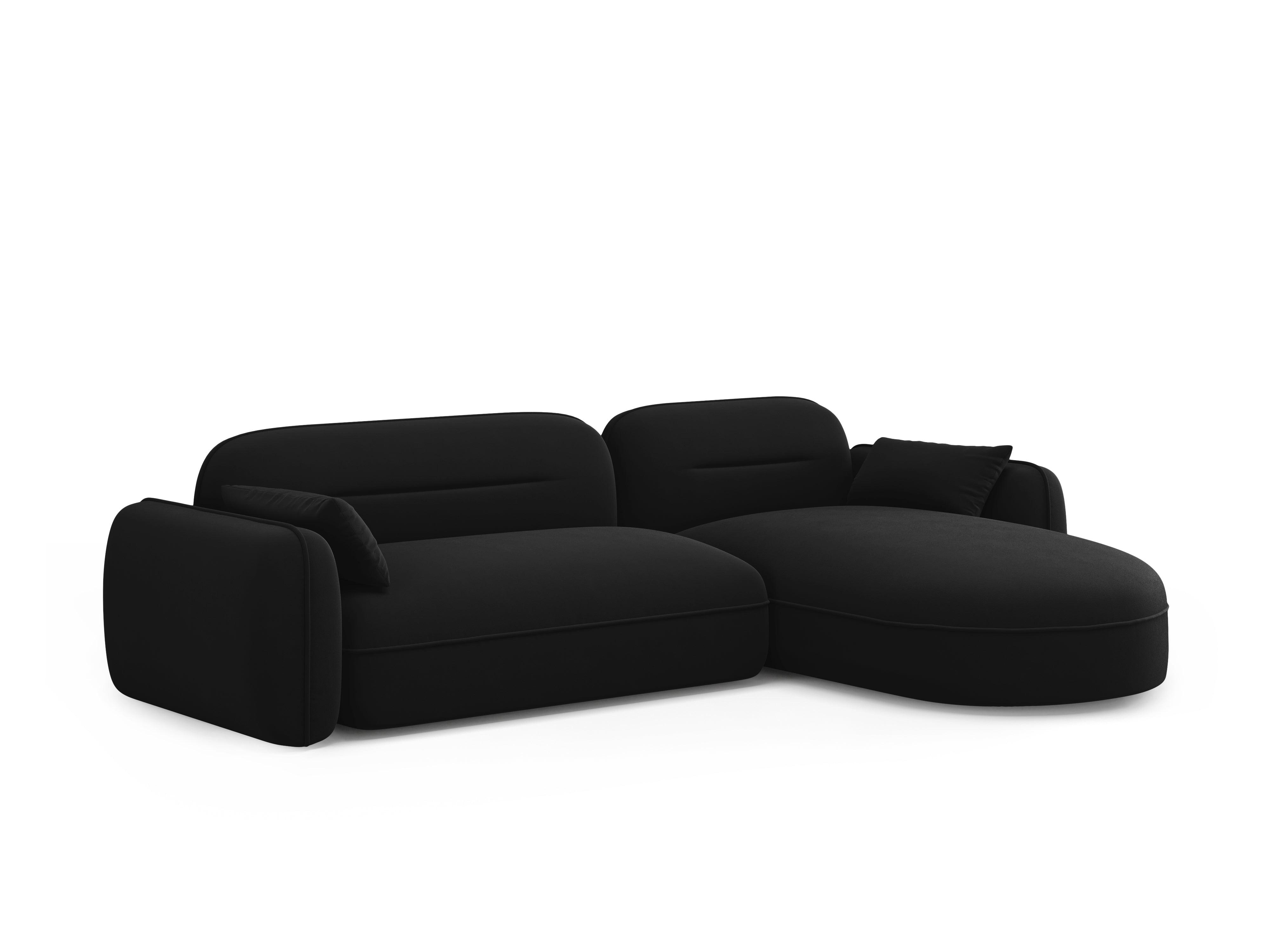 Narożnik modułowy aksamitny prawostronny 3,5-osobowy SYDNEY czarny Cosmopolitan Design Eye on Design