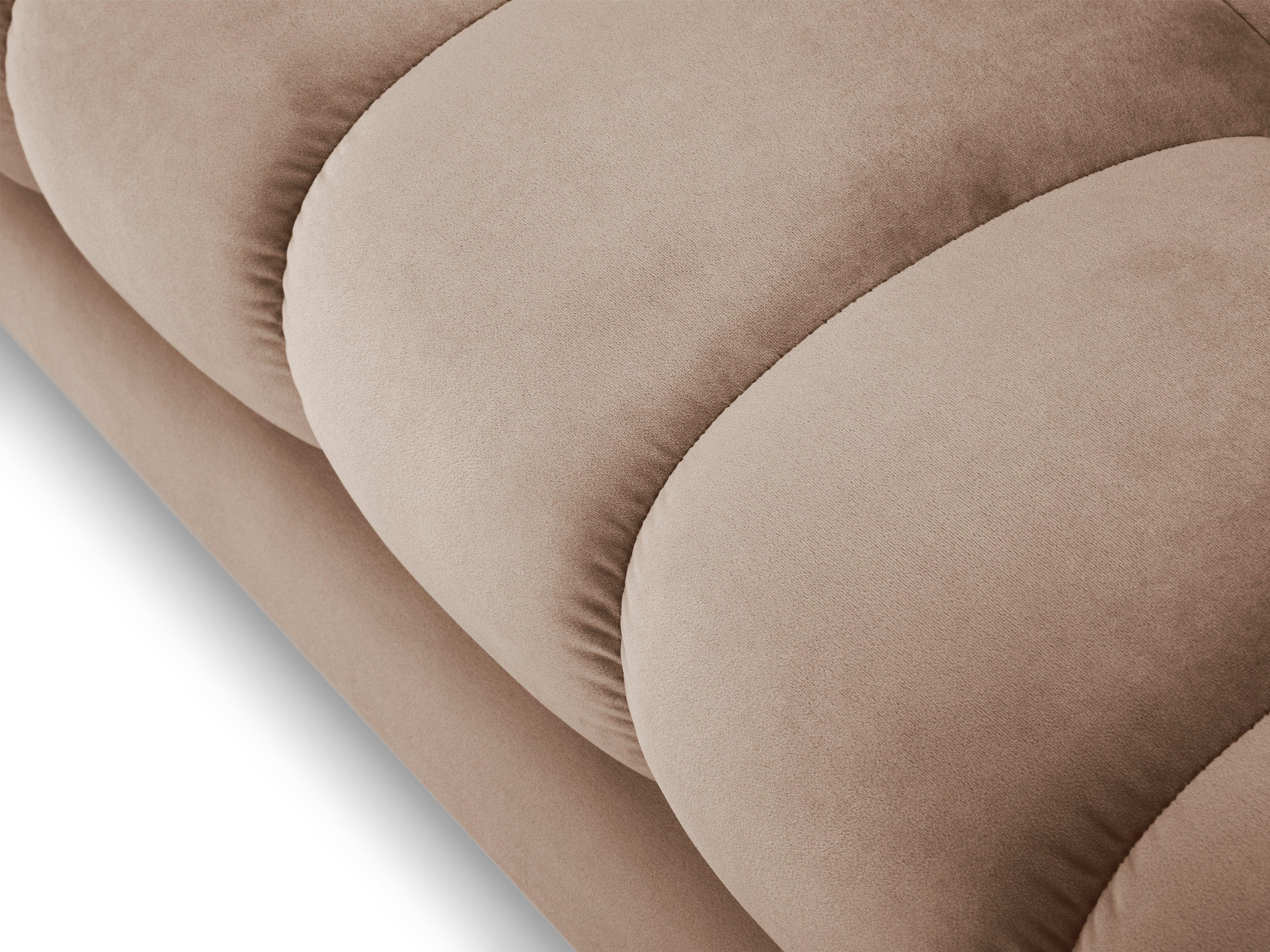 Narożnik aksamitny prawostronny BALI beżowy z czarną podstawą Cosmopolitan Design Eye on Design