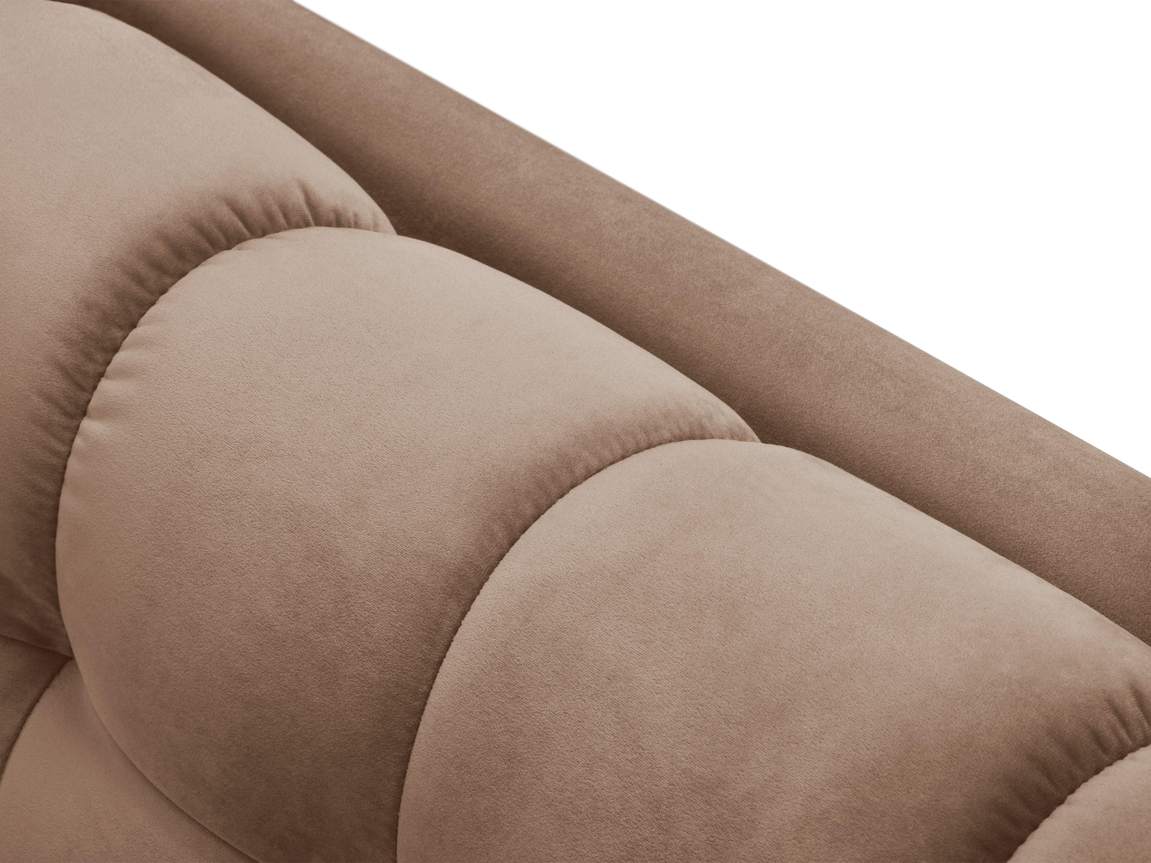 Narożnik aksamitny prawostronny BALI beżowy z czarną podstawą Cosmopolitan Design Eye on Design