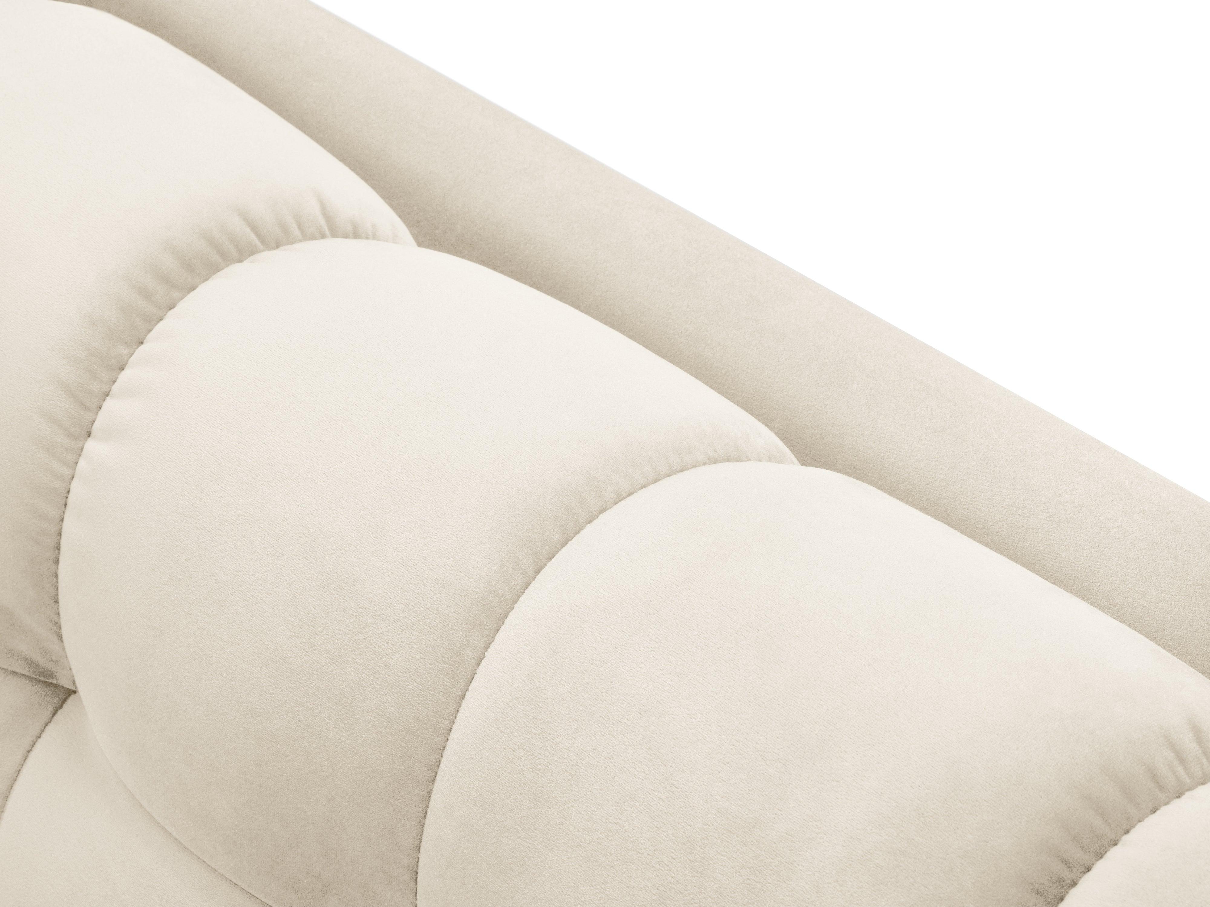 Narożnik aksamitny prawostronny BALI jasnobeżowy z czarną podstawą Cosmopolitan Design Eye on Design