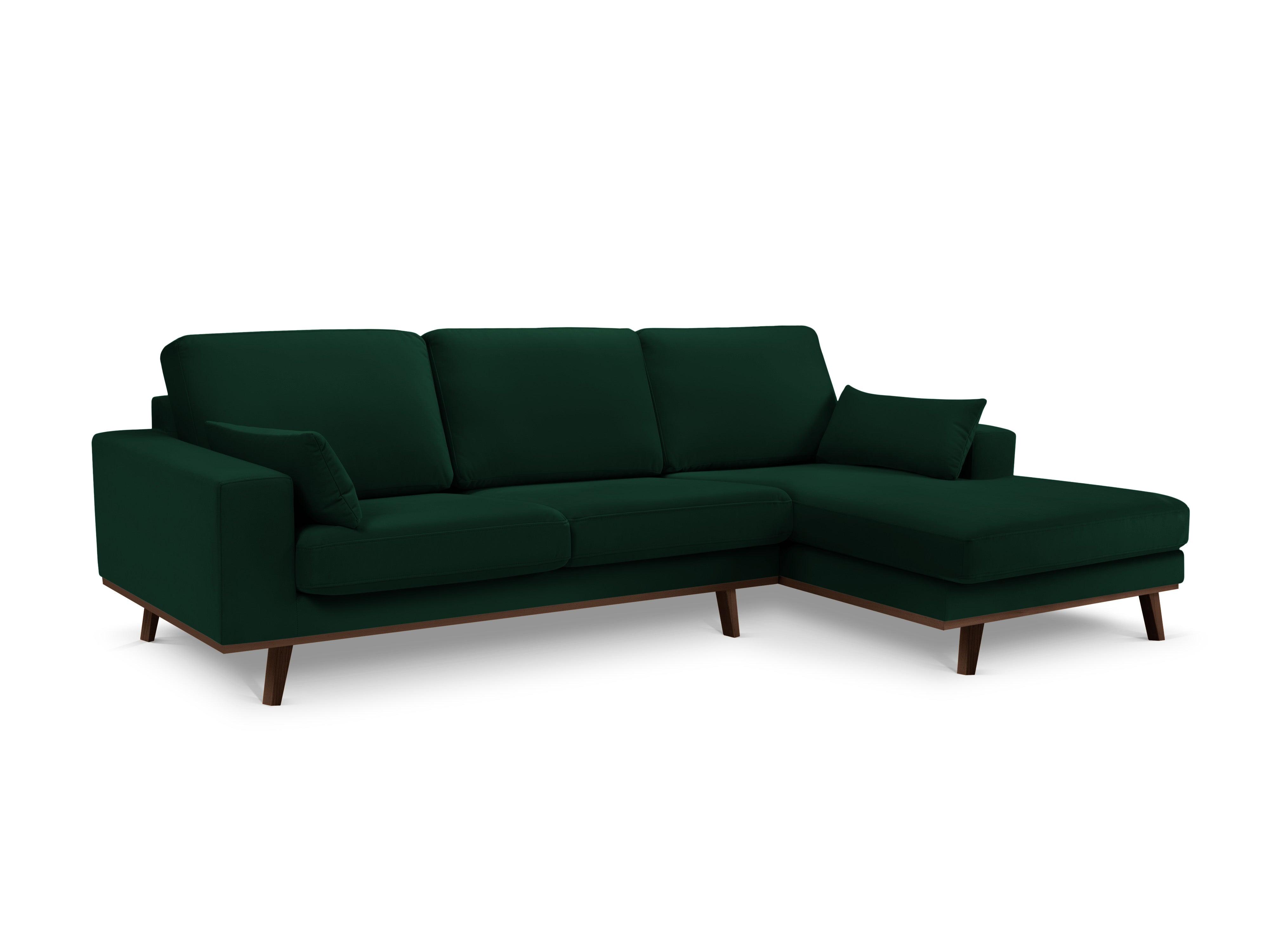 Narożnik aksamitny prawostronny HEBE butelkowa zieleń Mazzini Sofas Eye on Design