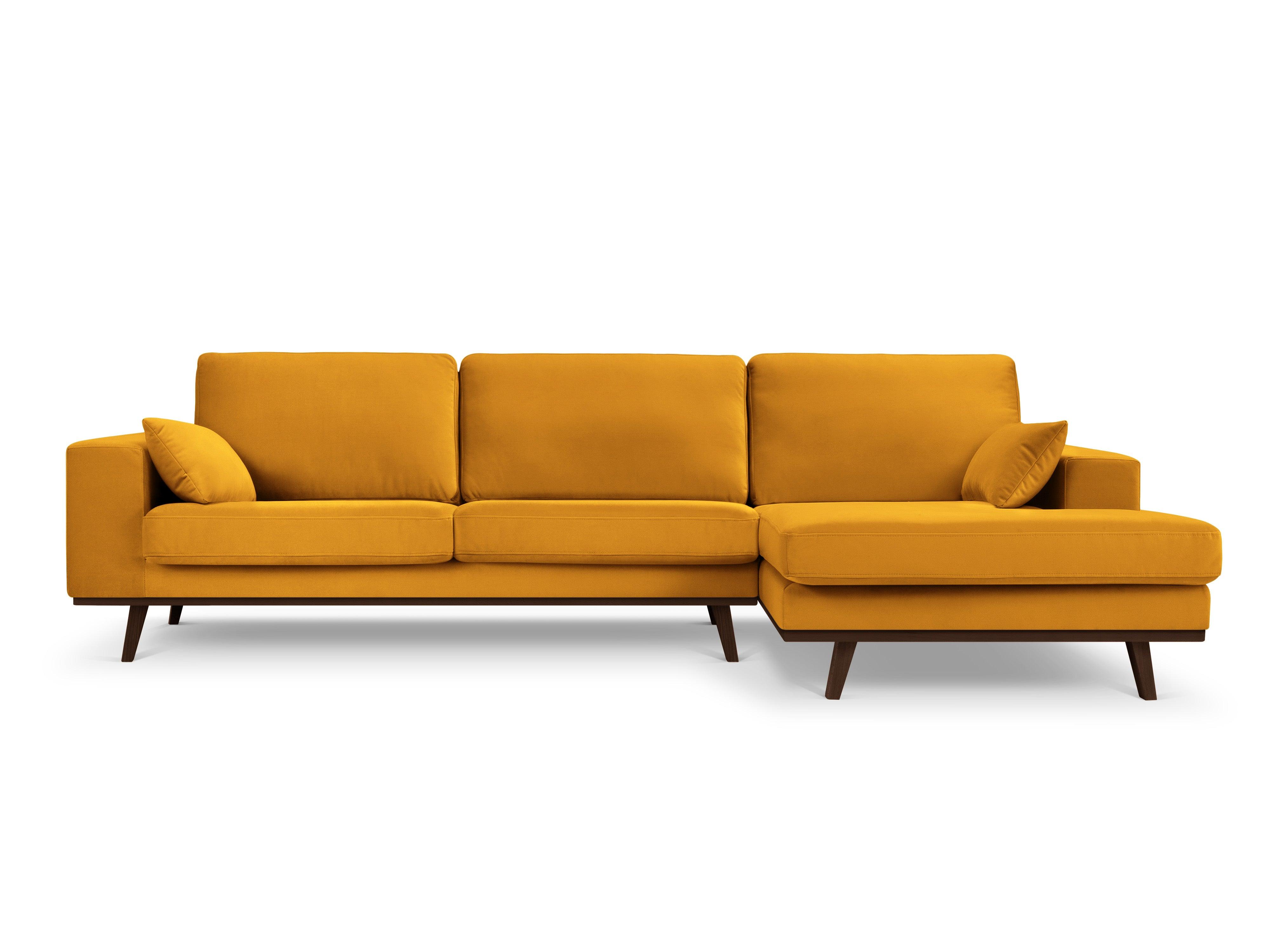 Narożnik aksamitny prawostronny HEBE żółty Mazzini Sofas Eye on Design