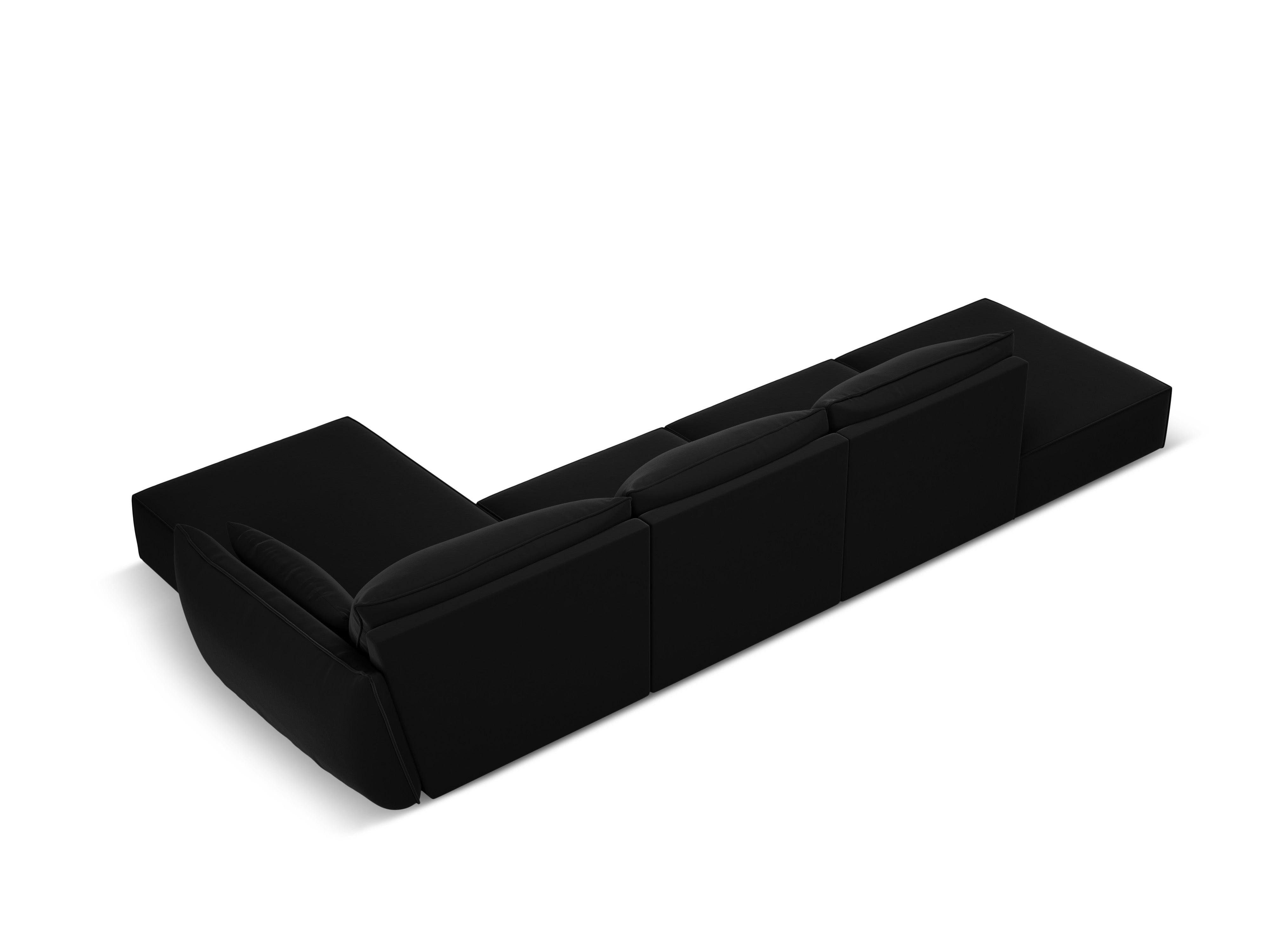 Narożnik aksamitny prawostronny otwarty VANDA czarny Mazzini Sofas Eye on Design