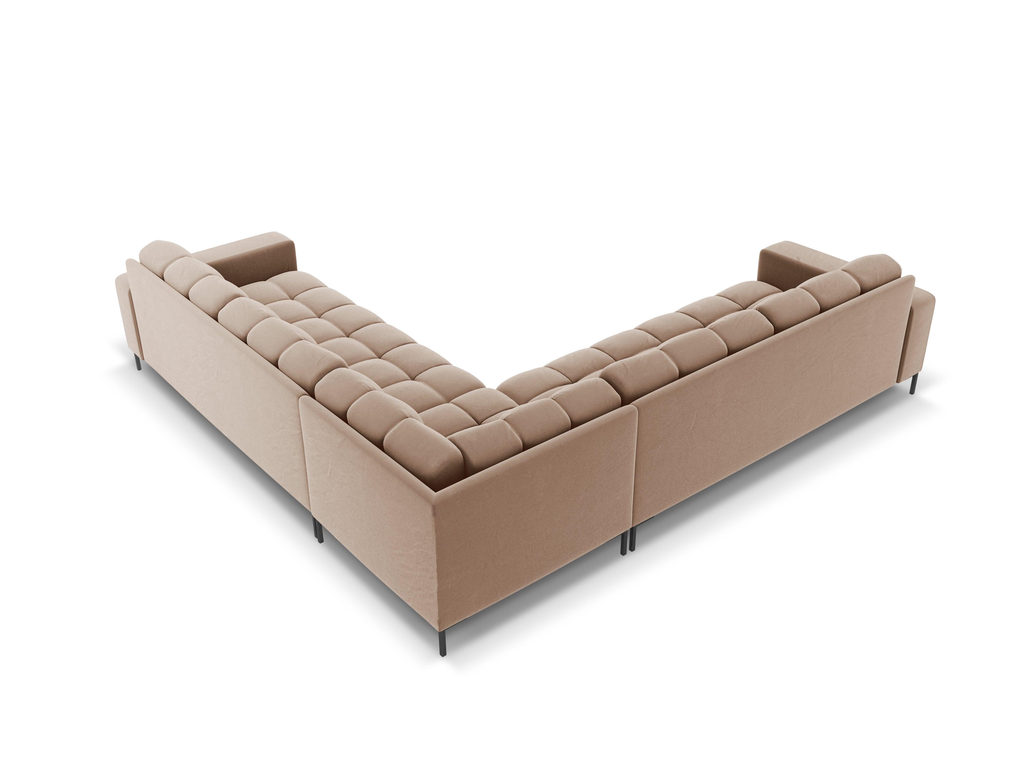 Narożnik aksamitny symetryczny BALI beżowy z czarną podstawą Cosmopolitan Design Eye on Design