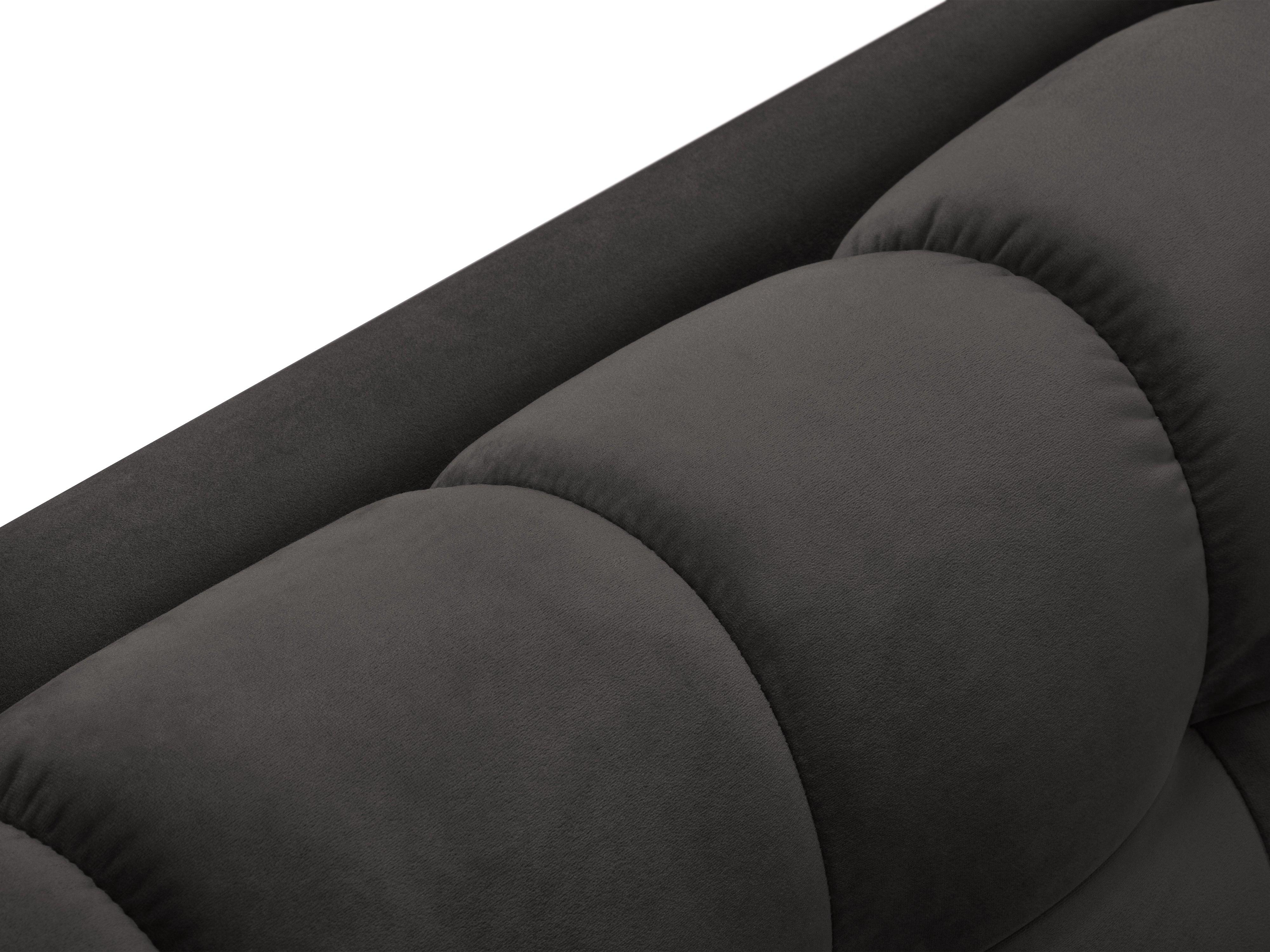 Narożnik aksamitny w kształcie U BALI ciemnoszary ze złotą podstawą Cosmopolitan Design Eye on Design