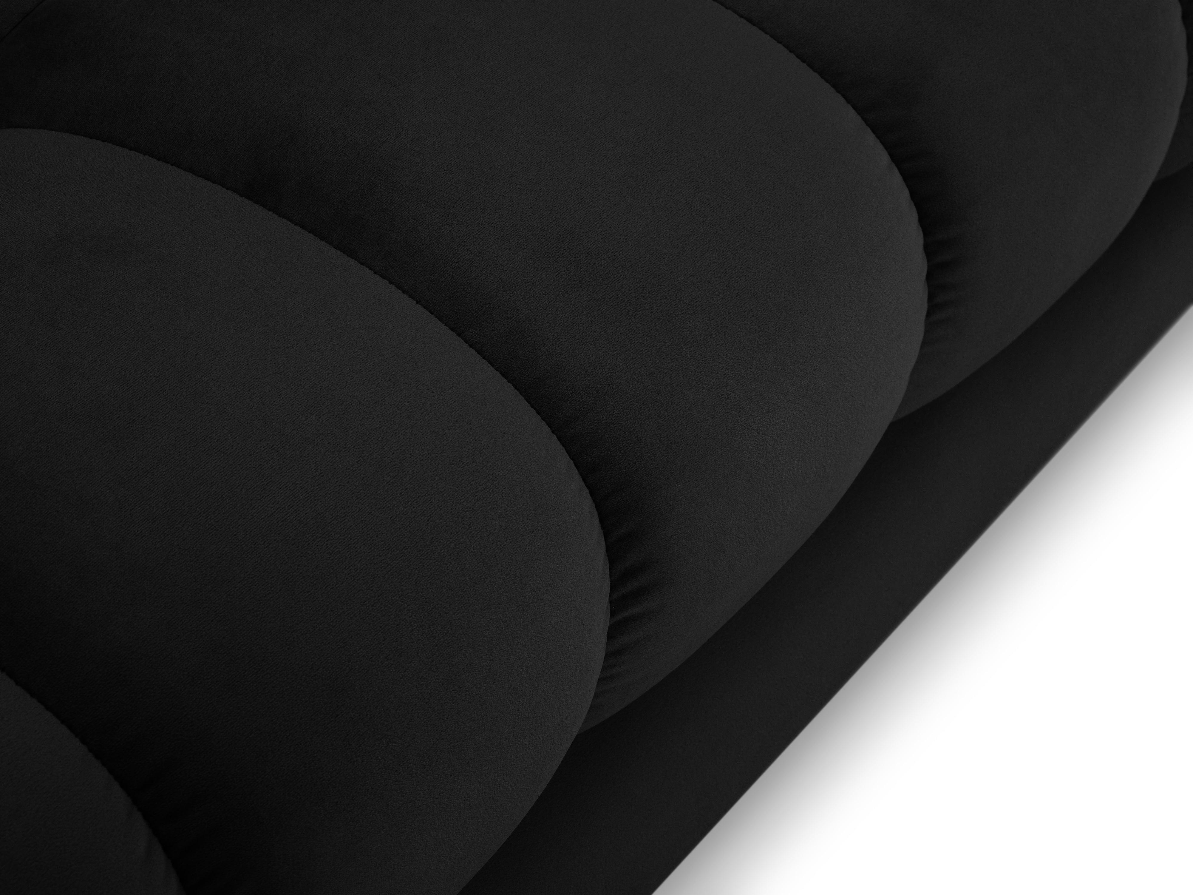 Narożnik aksamitny w kształcie U BALI czarny z czarną podstawą Cosmopolitan Design Eye on Design