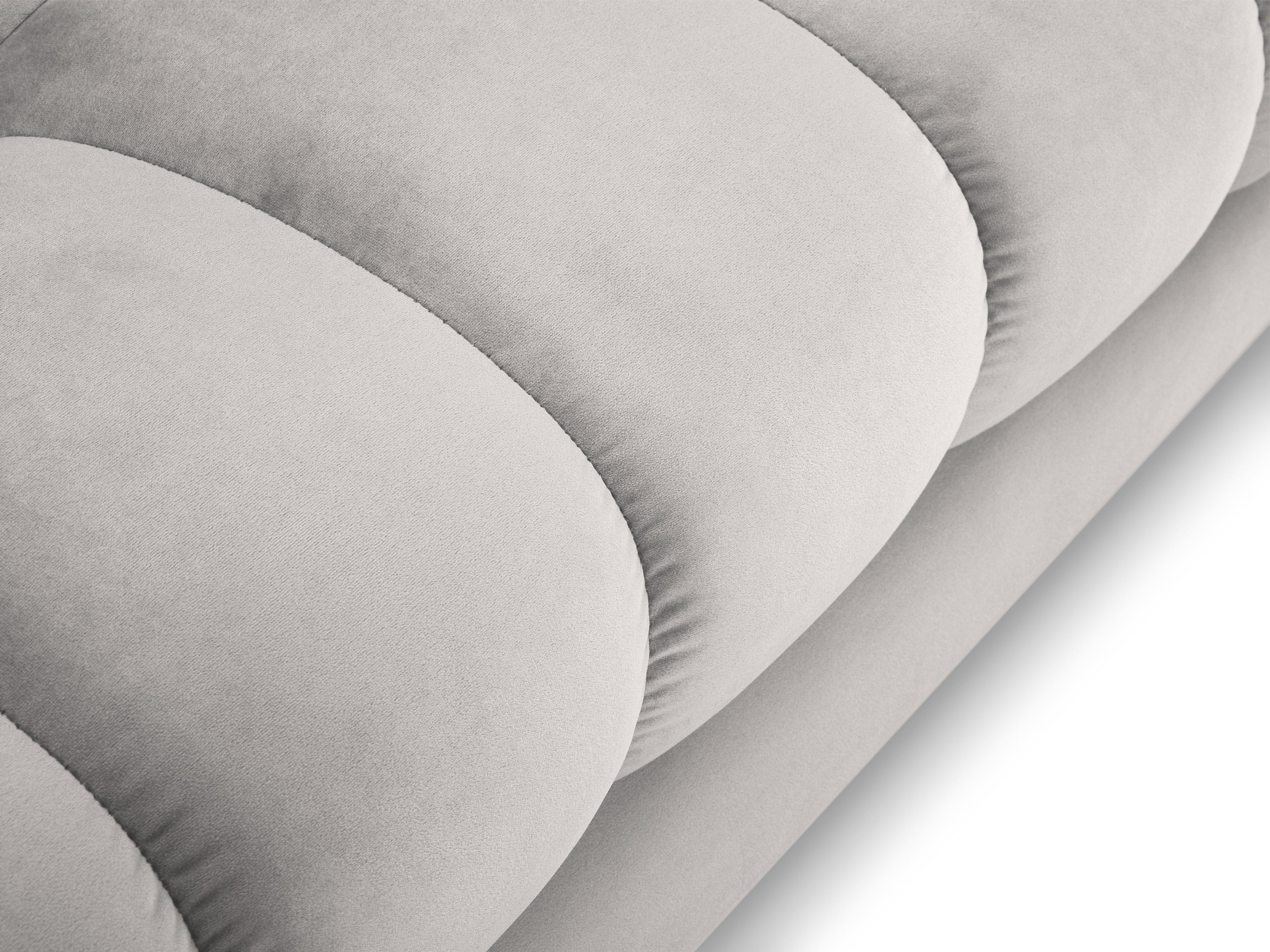 Narożnik aksamitny w kształcie U BALI srebrny z czarną podstawą Cosmopolitan Design Eye on Design