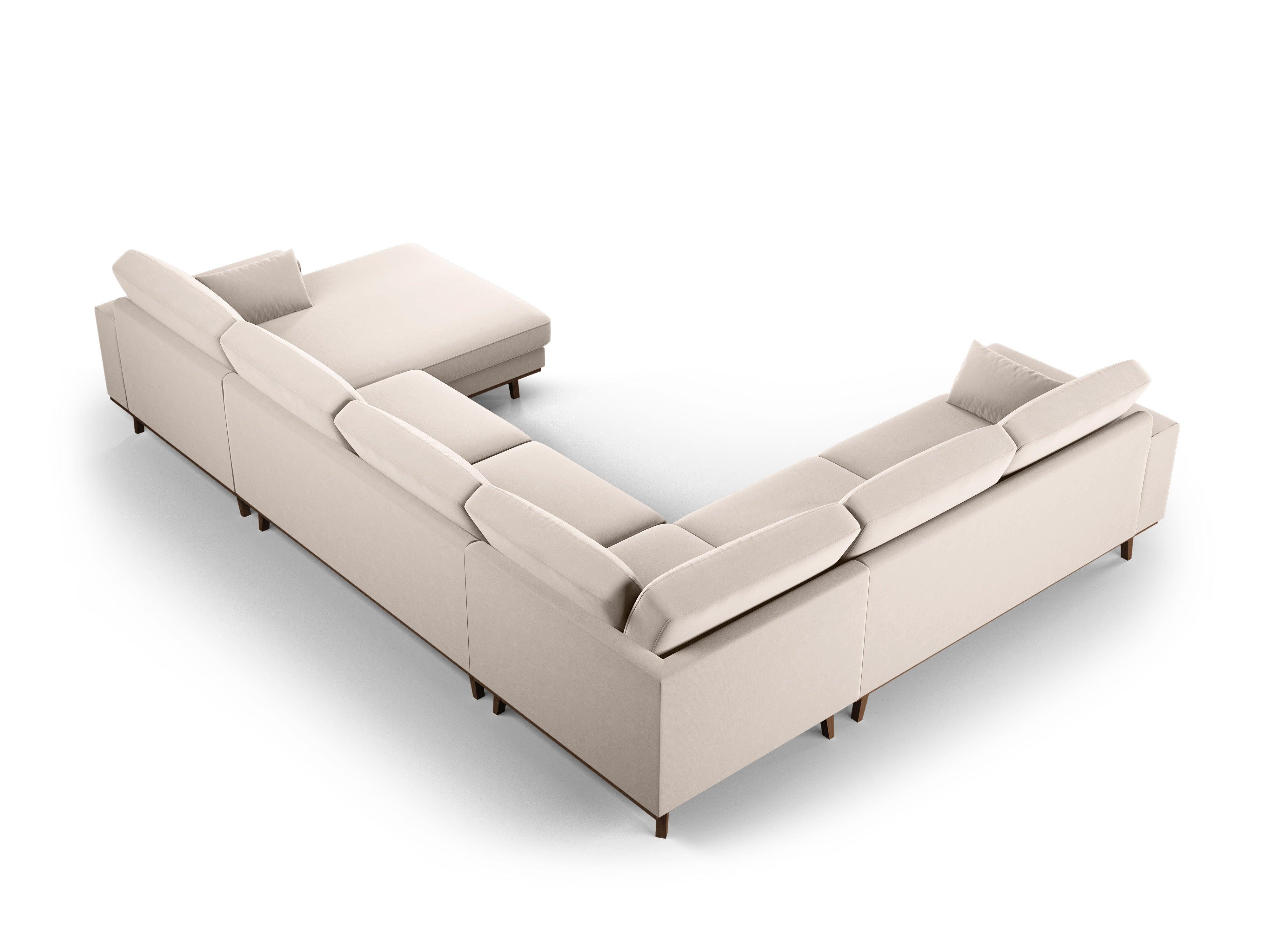 Narożnik lewostronny aksamitny panoramiczny HEBE beżowy Mazzini Sofas Eye on Design