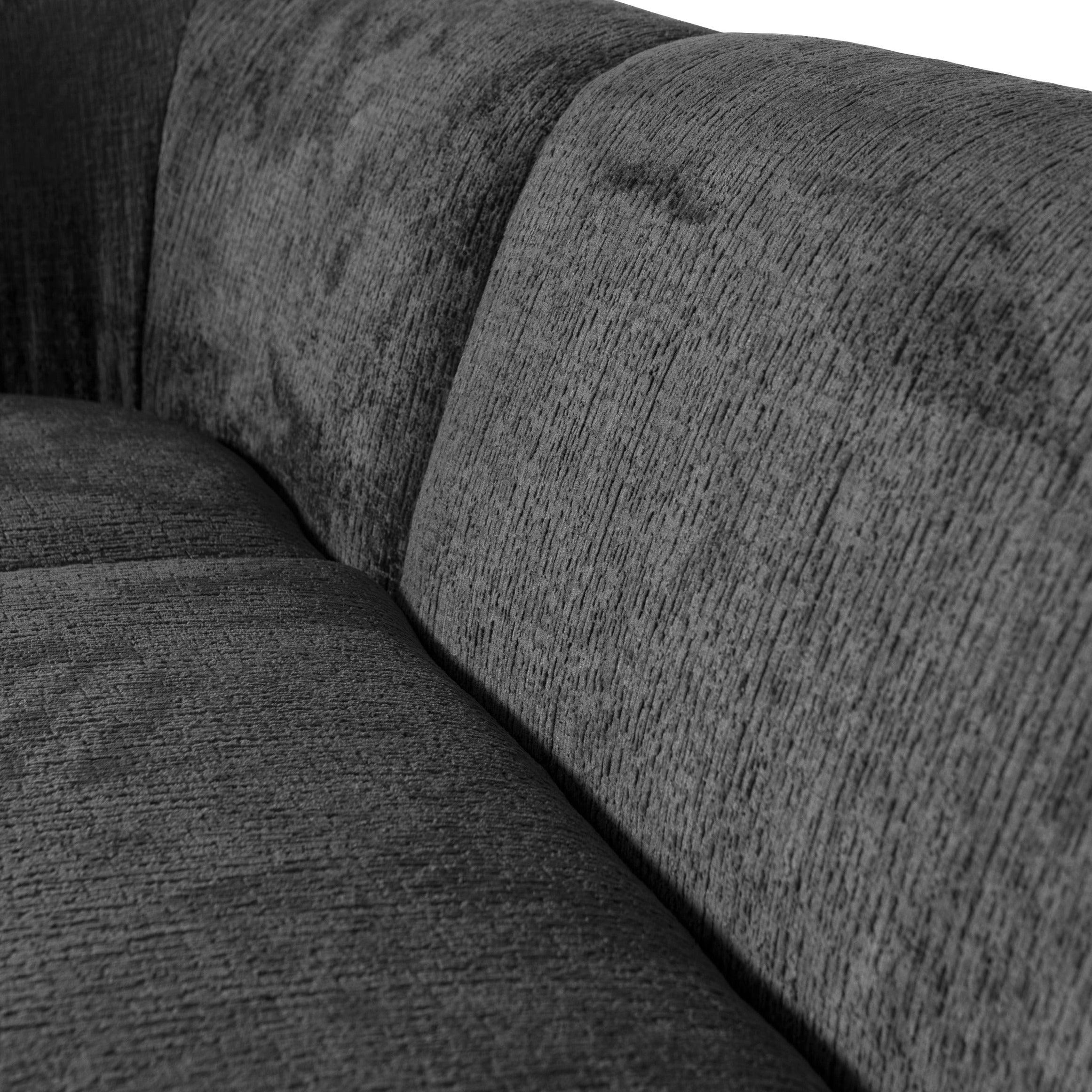 Narożnik lewostronny aksamitny SLOPING ciemnoszary Be Pure Eye on Design