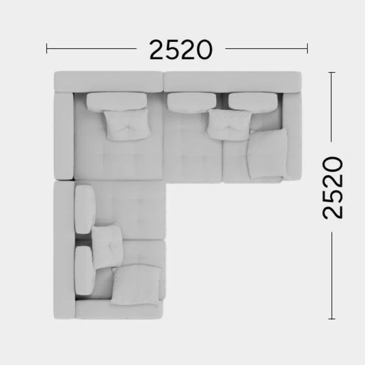 Narożnik lewostronny FLABBY Rosanero 252x252 cm Grupa 0 Eye on Design