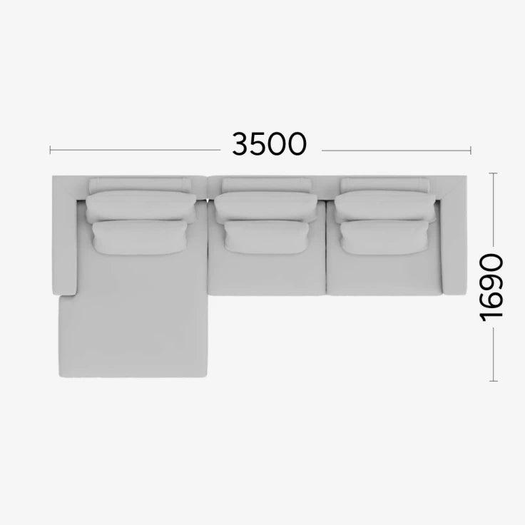 Narożnik lewostronny NOLA Rosanero 350x169 cm Grupa 0 Eye on Design