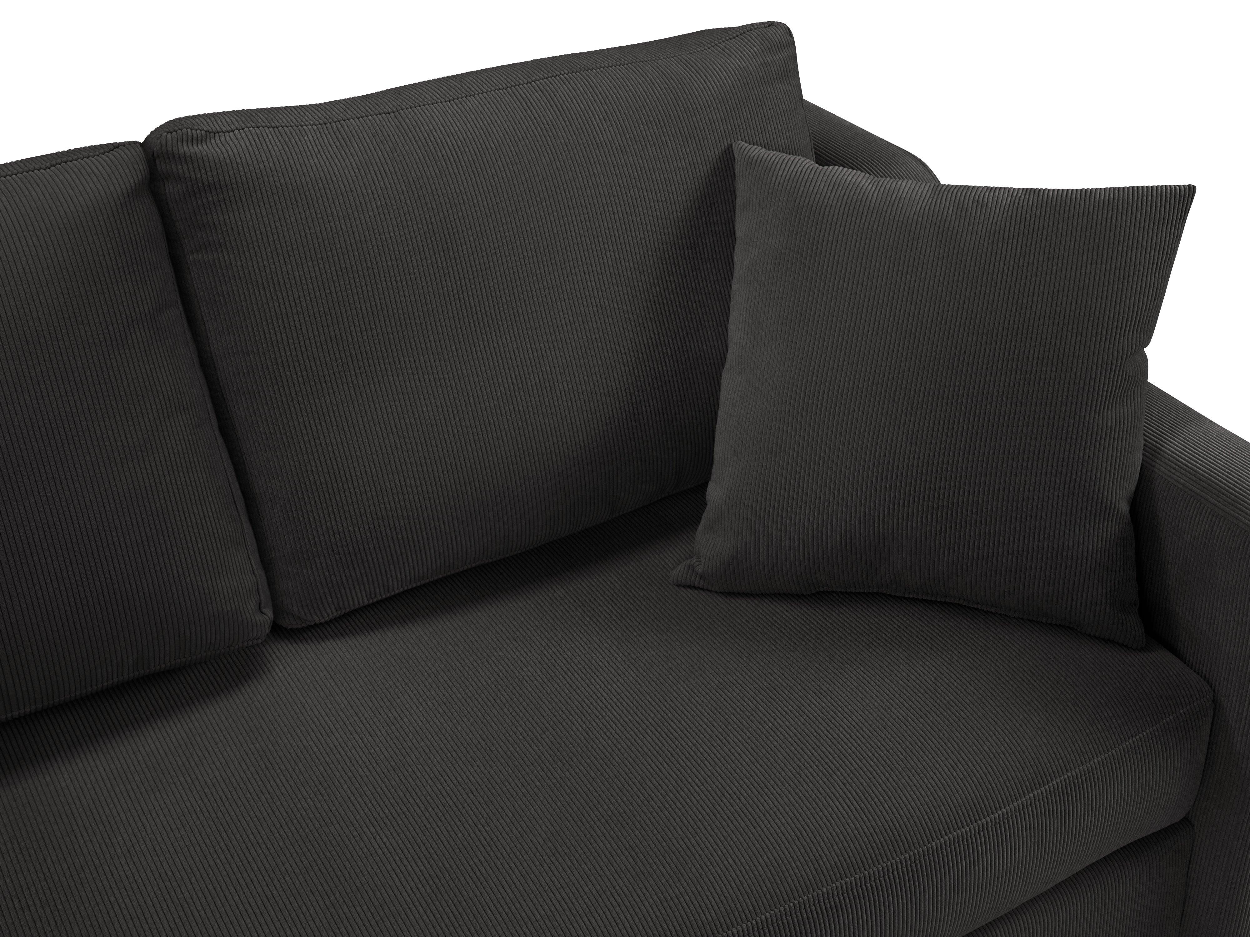 Narożnik lewostronny sztruksowy z funkcją spania ROSE ciemnoszary Mazzini Sofas Eye on Design