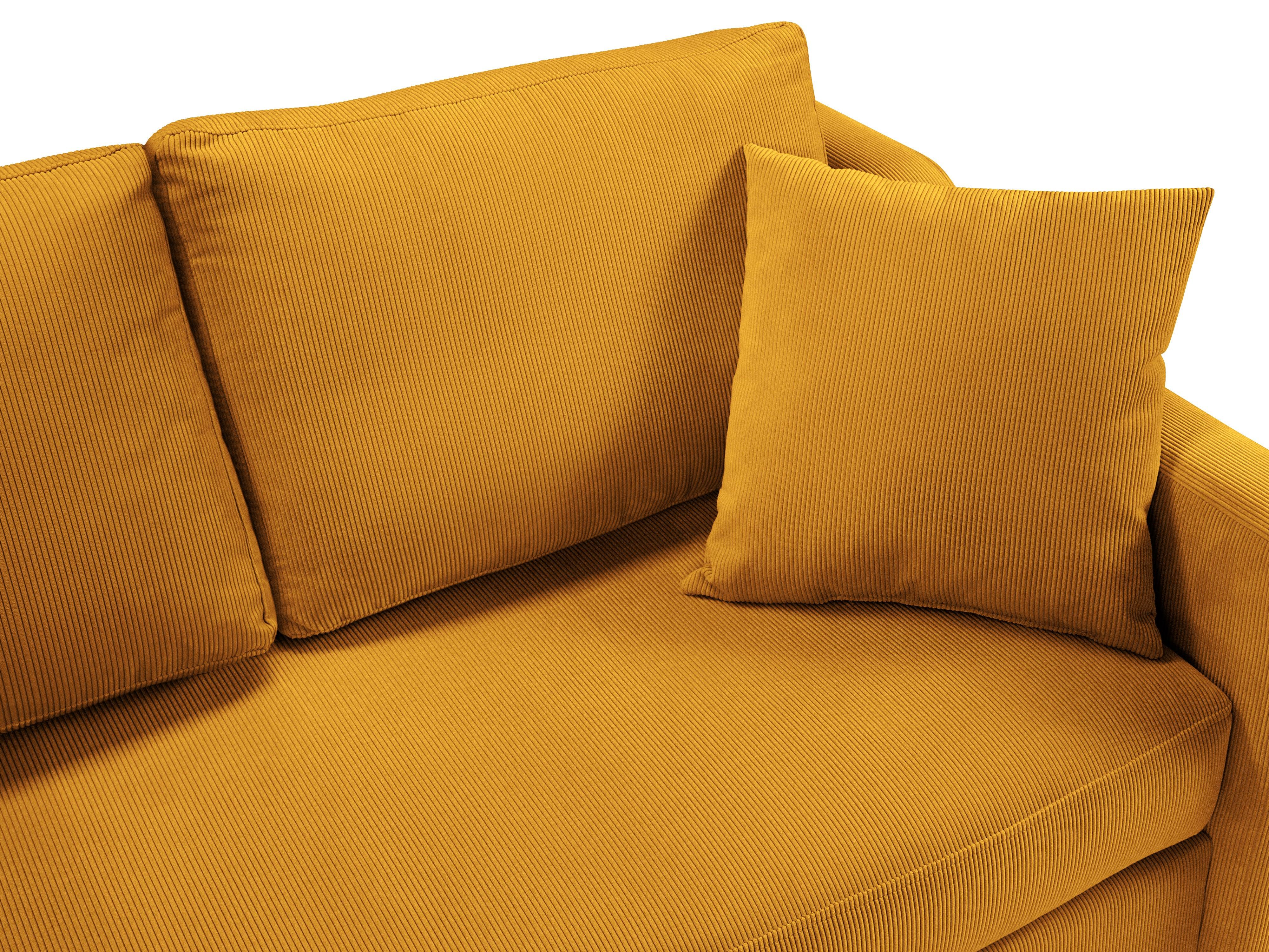 Narożnik lewostronny sztruksowy z funkcją spania ROSE żółty Mazzini Sofas Eye on Design