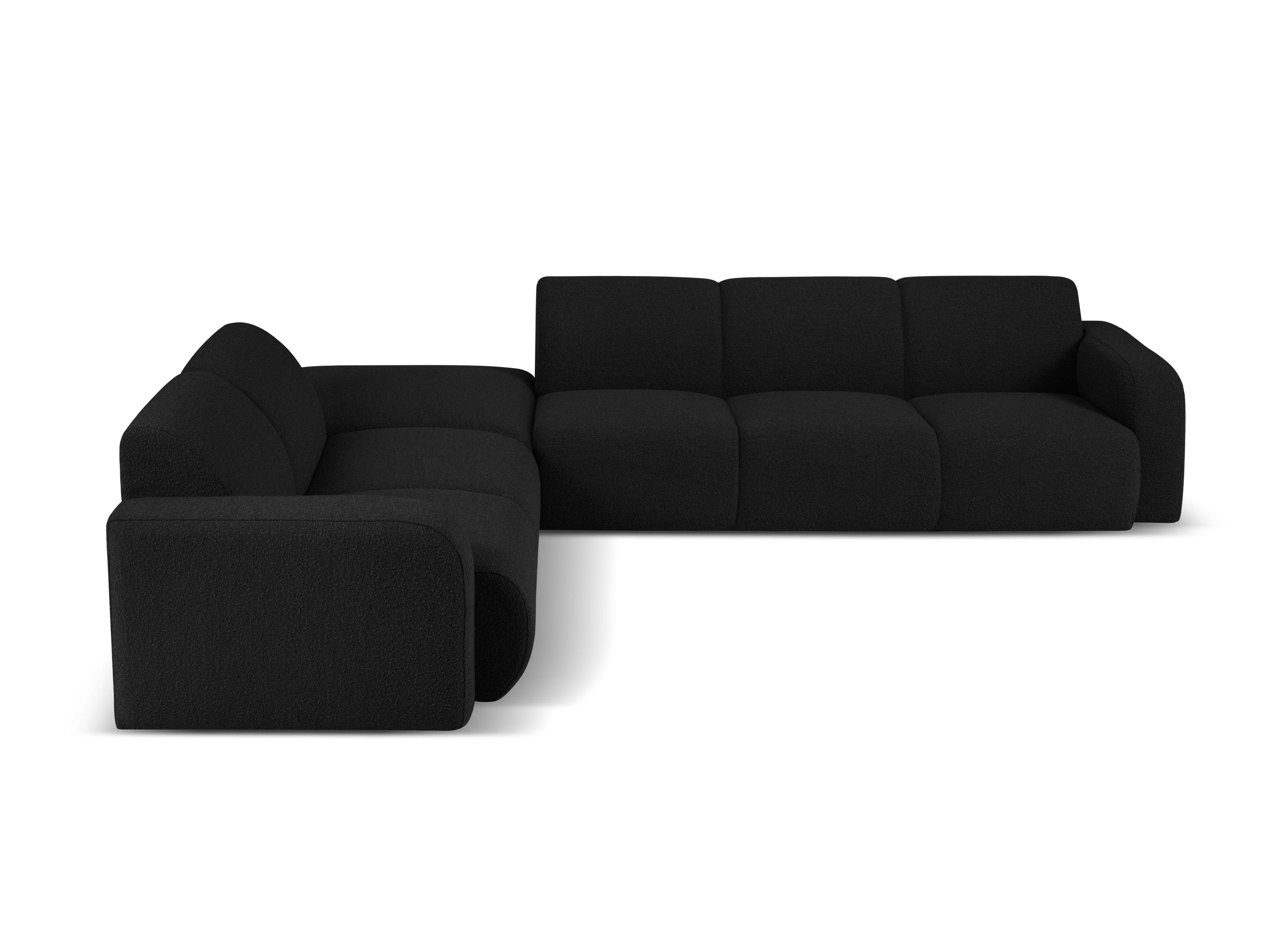 Narożnik lewostronny w tkaninie boucle 6-osobowy LOLA czarny Windsor & Co Eye on Design